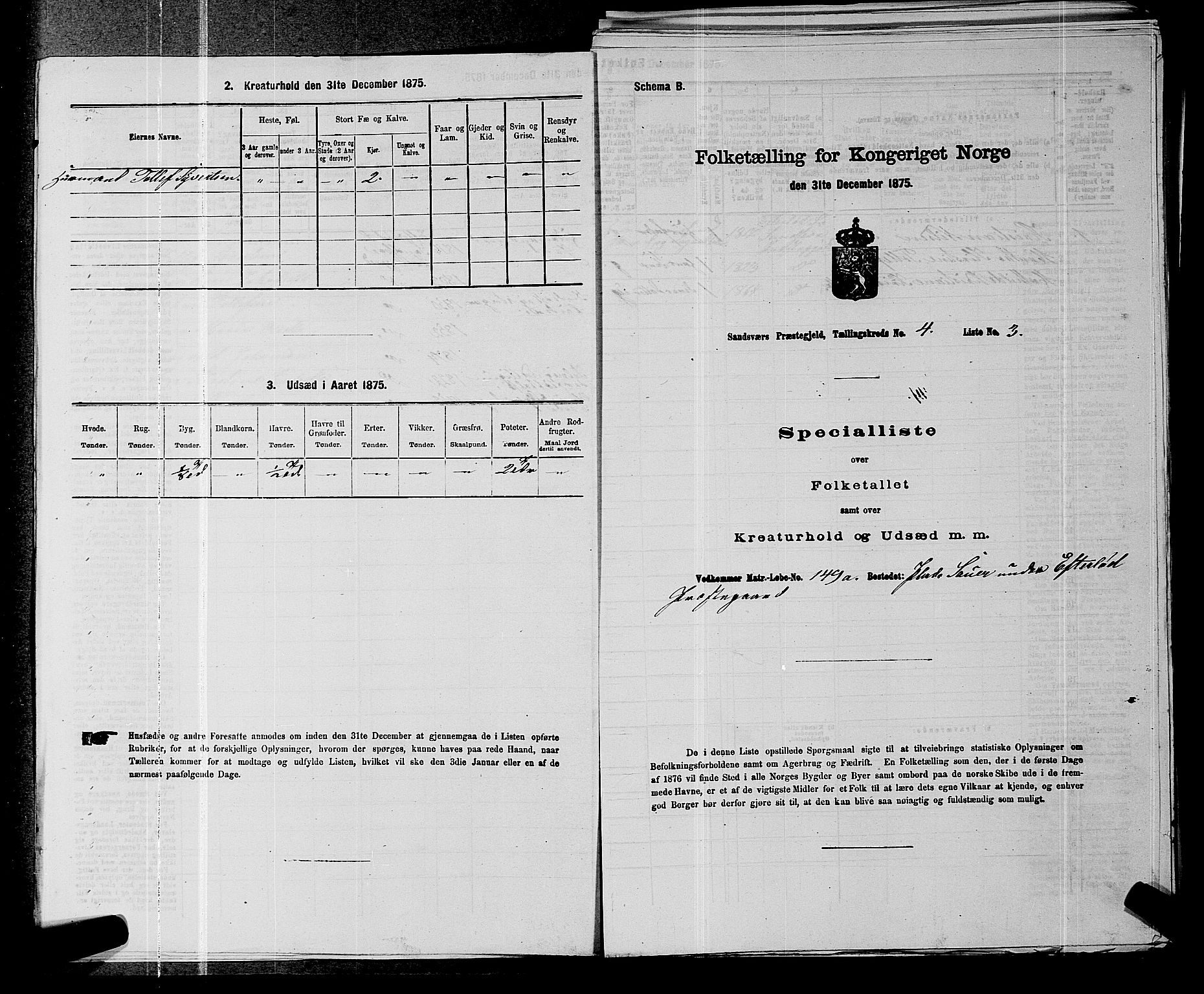 SAKO, 1875 census for 0629P Sandsvær, 1875, p. 713