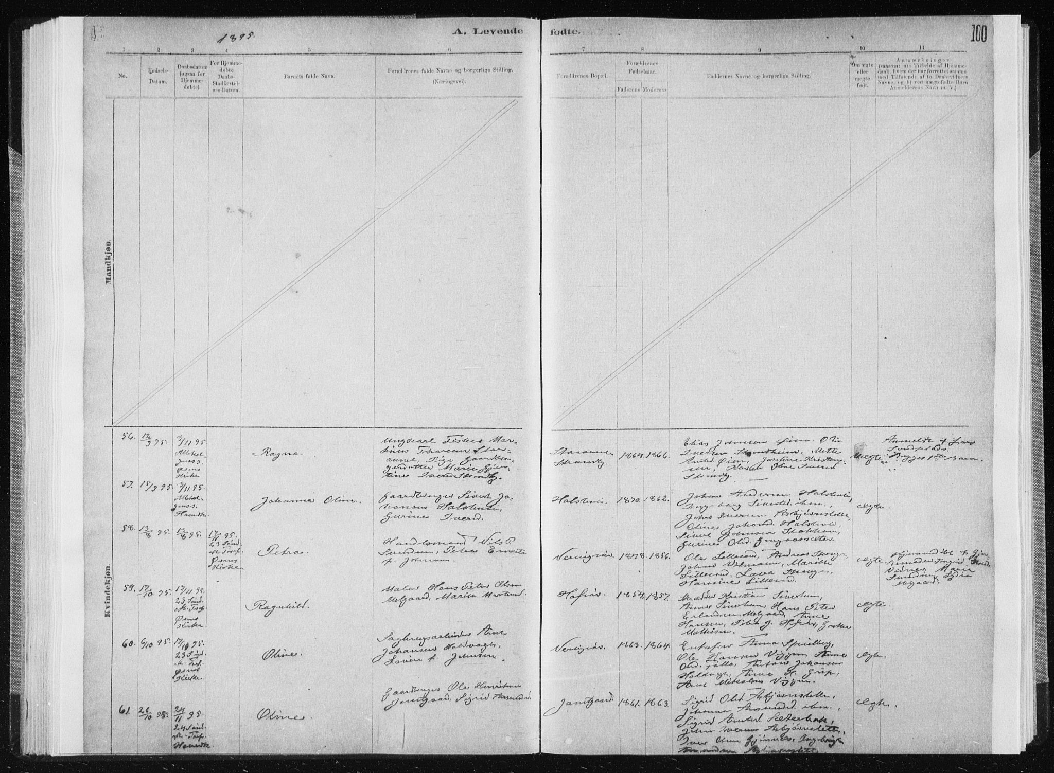 Ministerialprotokoller, klokkerbøker og fødselsregistre - Sør-Trøndelag, AV/SAT-A-1456/668/L0818: Parish register (copy) no. 668C07, 1885-1898, p. 100