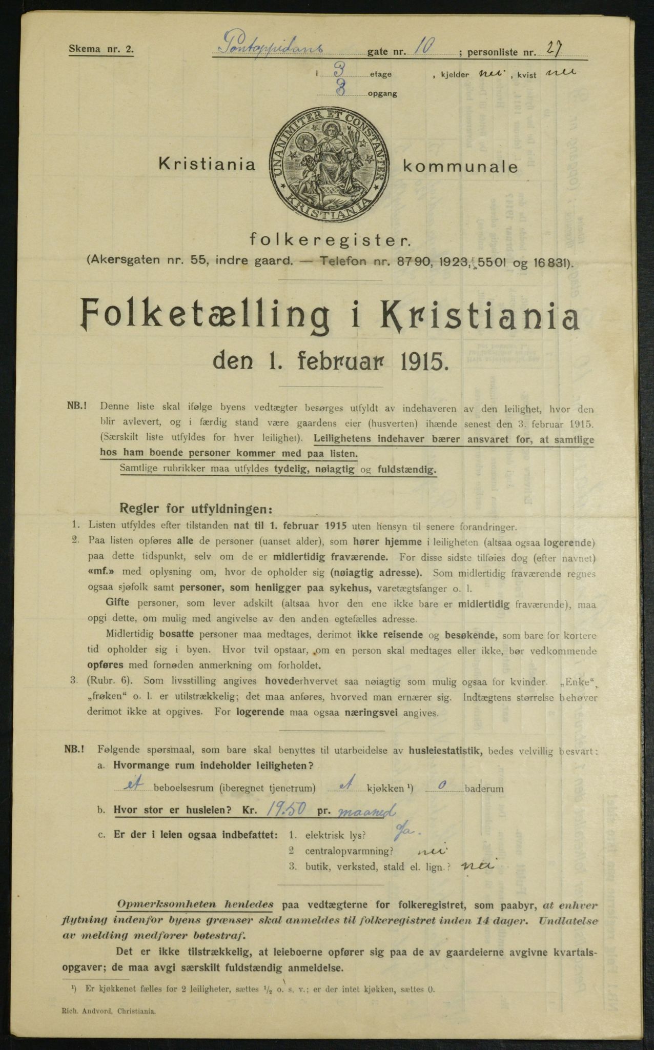 OBA, Municipal Census 1915 for Kristiania, 1915, p. 80345