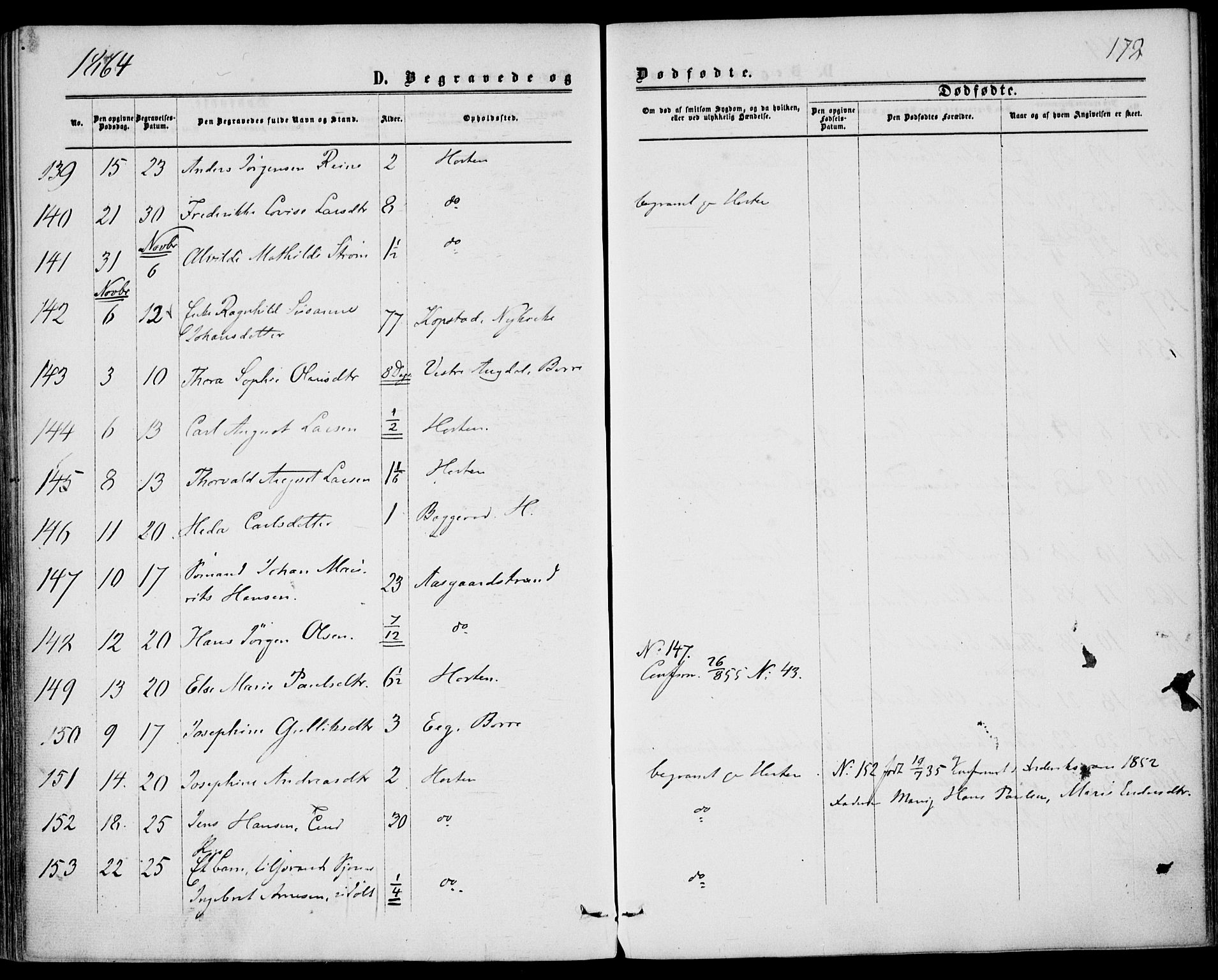 Borre kirkebøker, AV/SAKO-A-338/F/Fa/L0007: Parish register (official) no. I 7, 1862-1867, p. 178