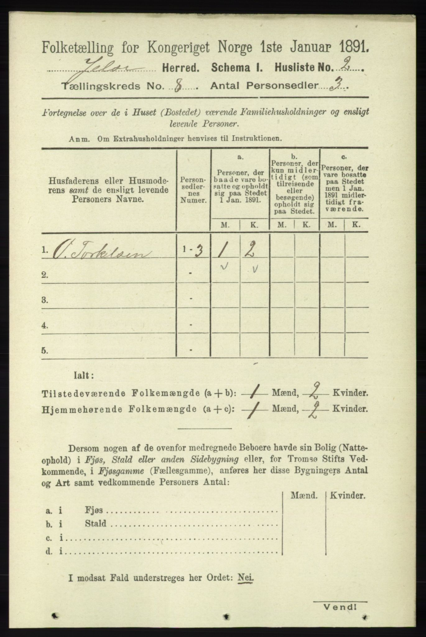 RA, 1891 census for 1138 Jelsa, 1891, p. 1758