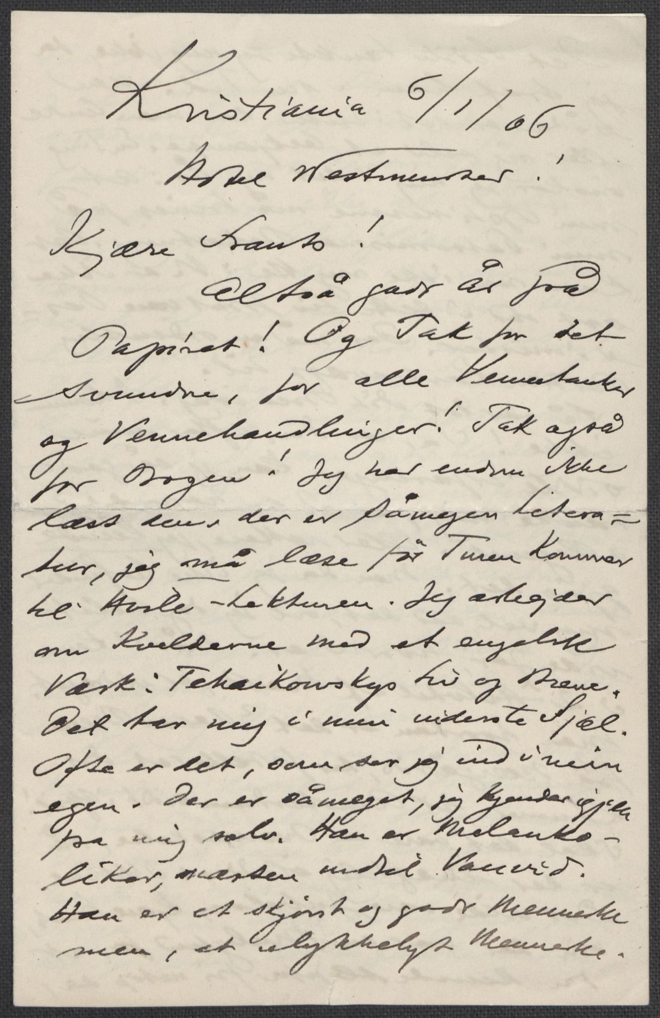 Beyer, Frants, AV/RA-PA-0132/F/L0001: Brev fra Edvard Grieg til Frantz Beyer og "En del optegnelser som kan tjene til kommentar til brevene" av Marie Beyer, 1872-1907, p. 838