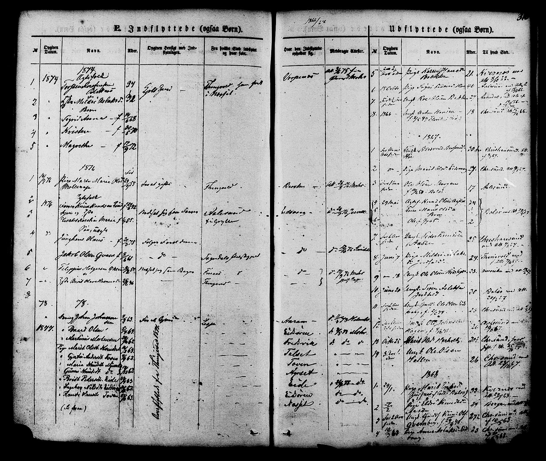 Ministerialprotokoller, klokkerbøker og fødselsregistre - Møre og Romsdal, SAT/A-1454/551/L0625: Parish register (official) no. 551A05, 1846-1879, p. 310