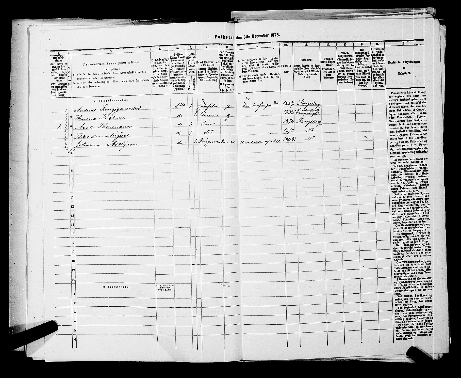 SAKO, 1875 census for 0604B Kongsberg/Kongsberg, 1875, p. 1213