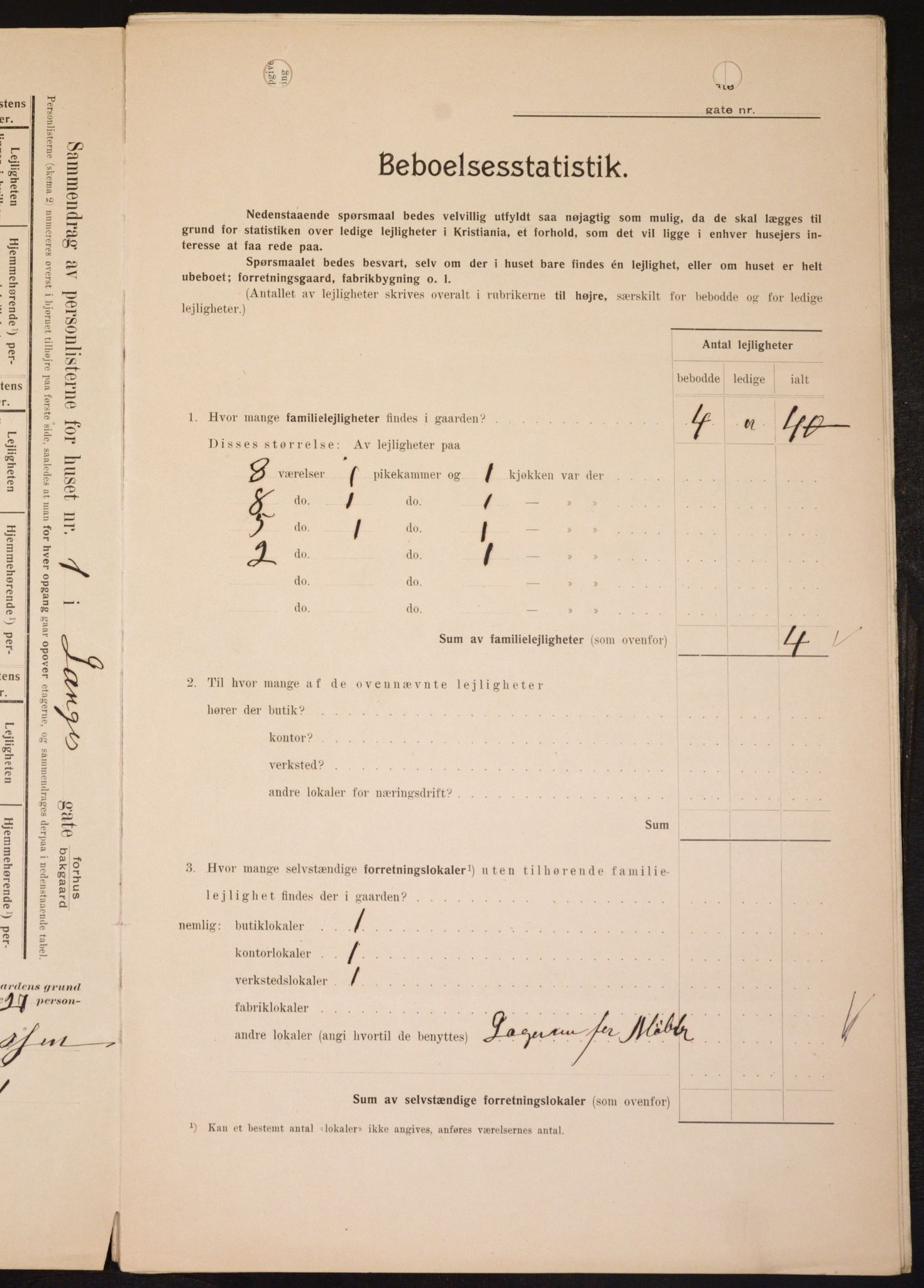 OBA, Municipal Census 1909 for Kristiania, 1909, p. 51394