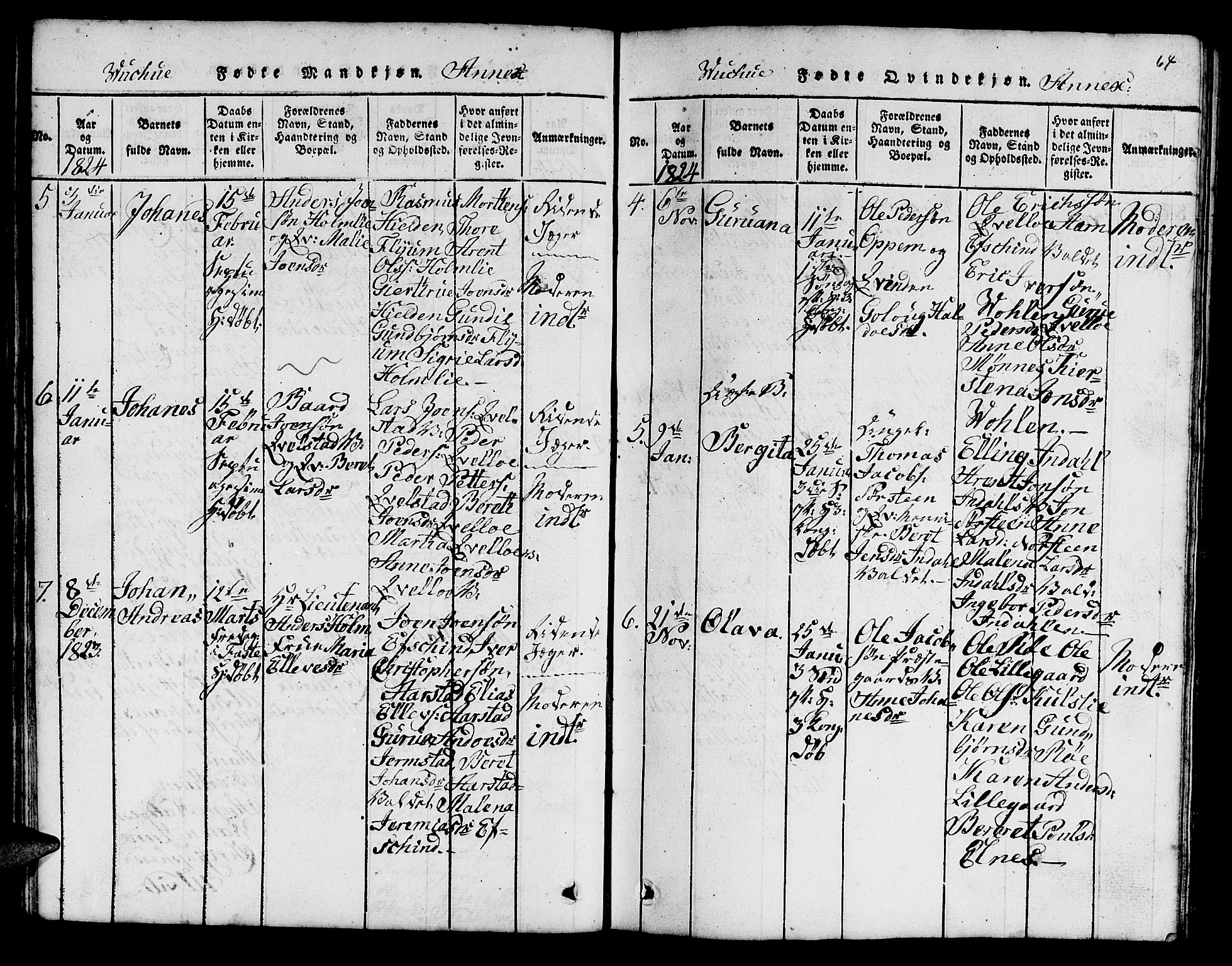 Ministerialprotokoller, klokkerbøker og fødselsregistre - Nord-Trøndelag, SAT/A-1458/724/L0265: Parish register (copy) no. 724C01, 1816-1845, p. 64