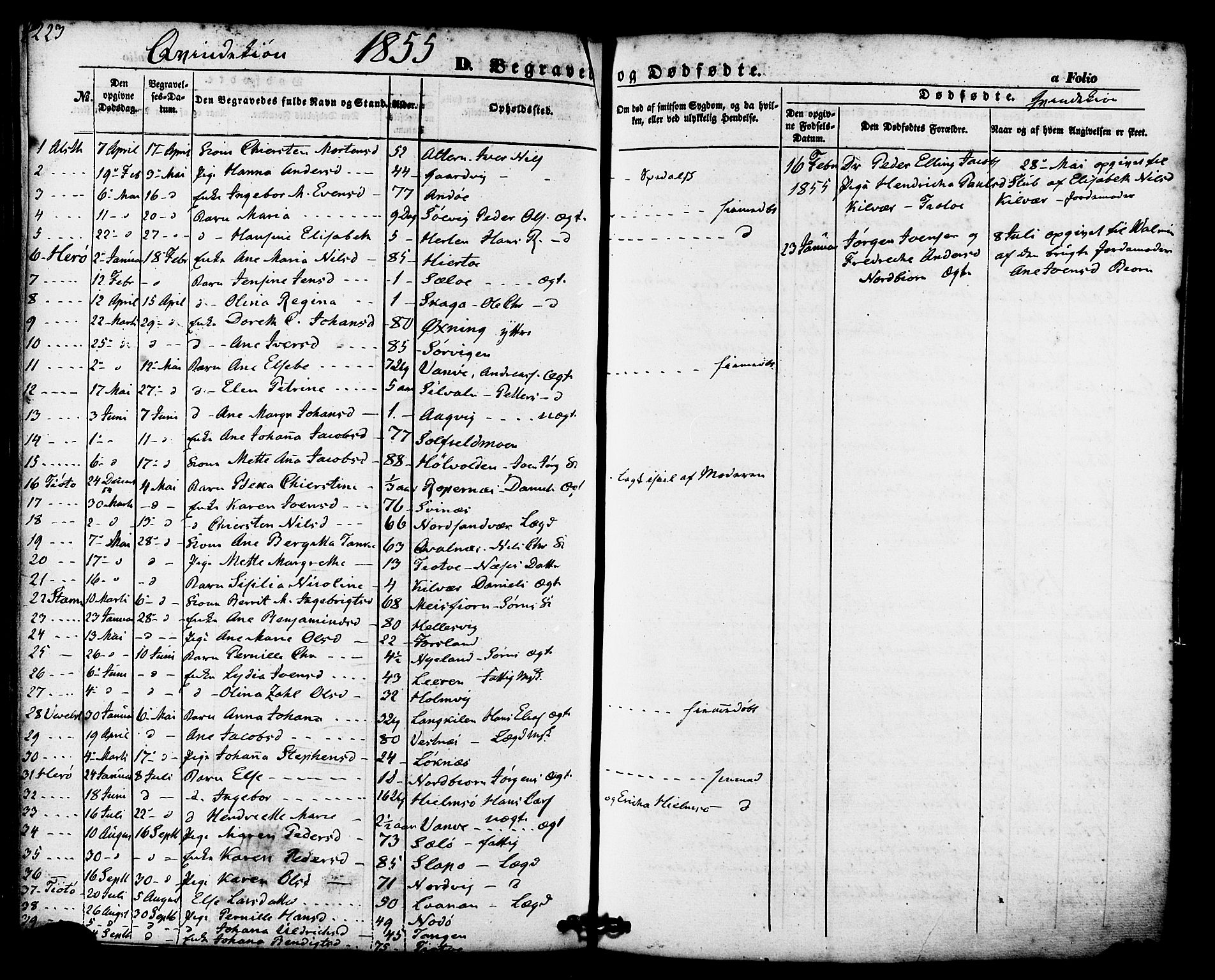 Ministerialprotokoller, klokkerbøker og fødselsregistre - Nordland, SAT/A-1459/830/L0448: Parish register (official) no. 830A12, 1855-1878, p. 223