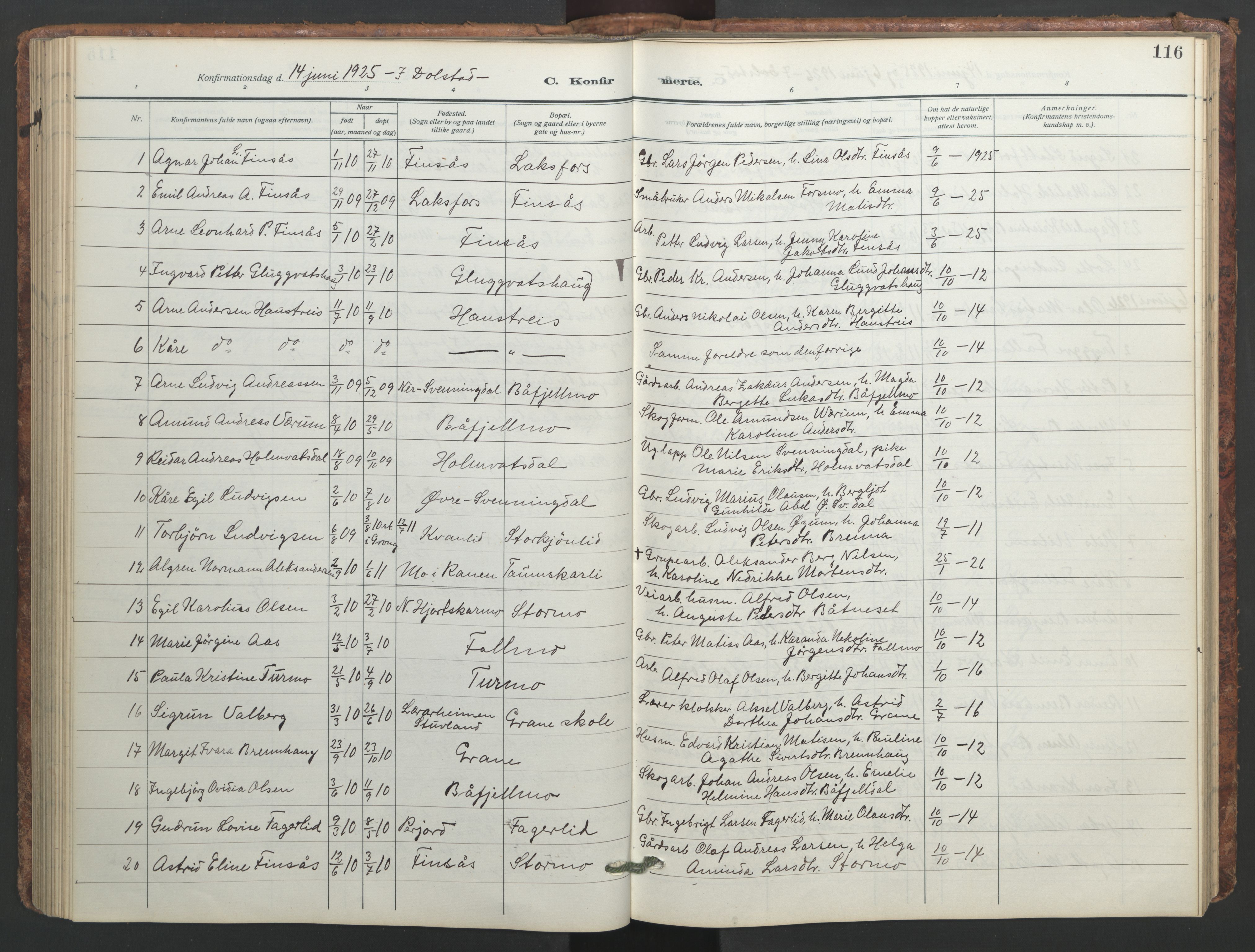 Ministerialprotokoller, klokkerbøker og fødselsregistre - Nordland, AV/SAT-A-1459/824/L0341: Parish register (copy) no. 824C01, 1916-1957, p. 116