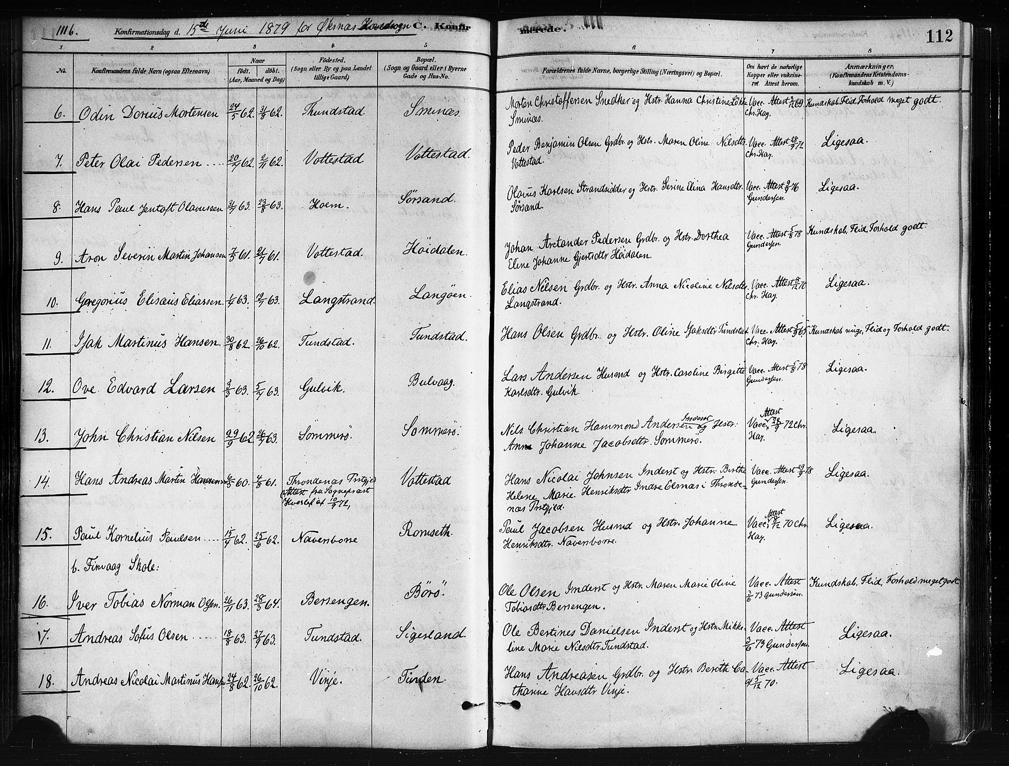 Ministerialprotokoller, klokkerbøker og fødselsregistre - Nordland, SAT/A-1459/893/L1335: Parish register (official) no. 893A08 /1, 1878-1884, p. 112