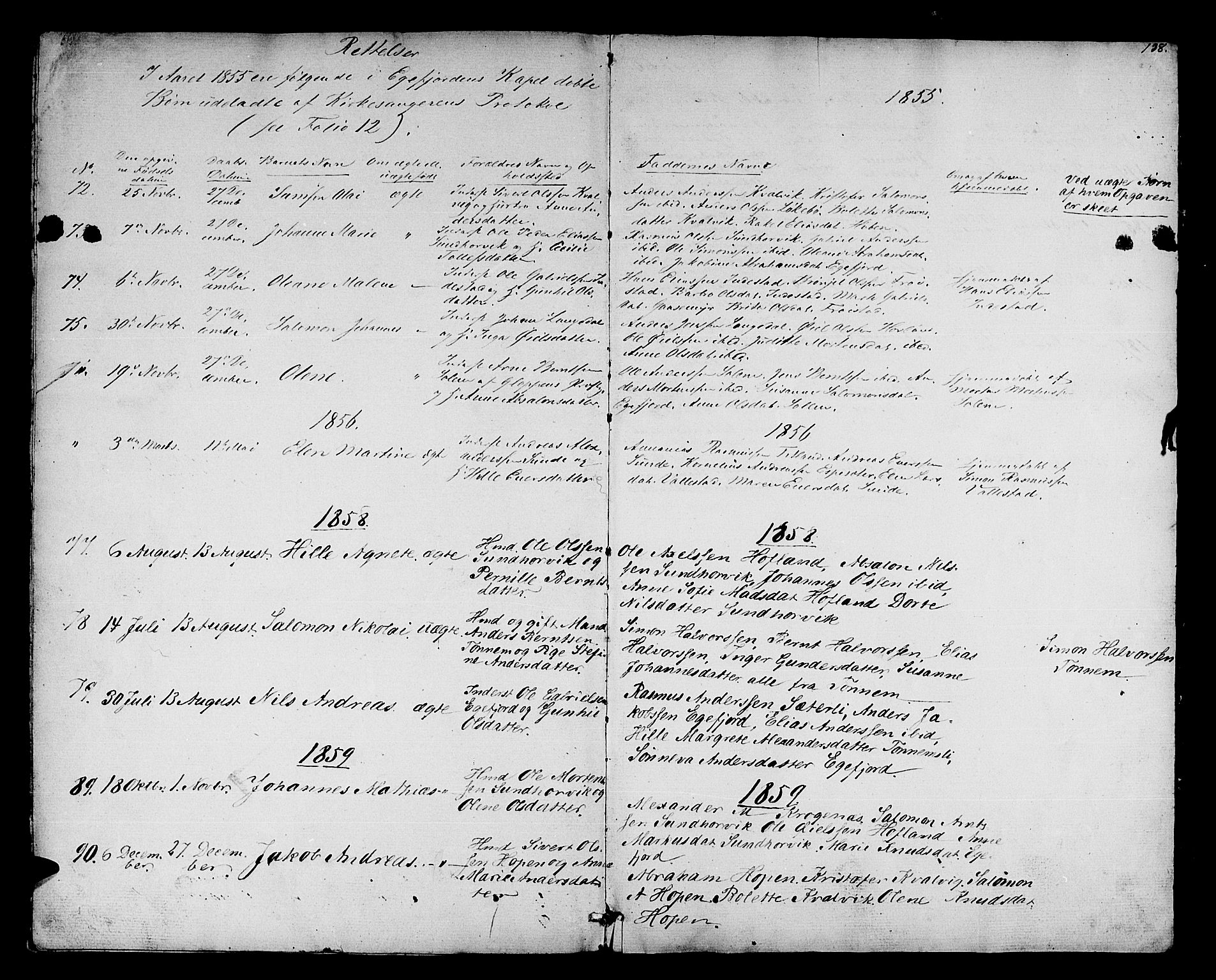 Kinn sokneprestembete, AV/SAB-A-80801/H/Hab/Haba/L0001: Parish register (copy) no. A 1, 1853-1868, p. 138