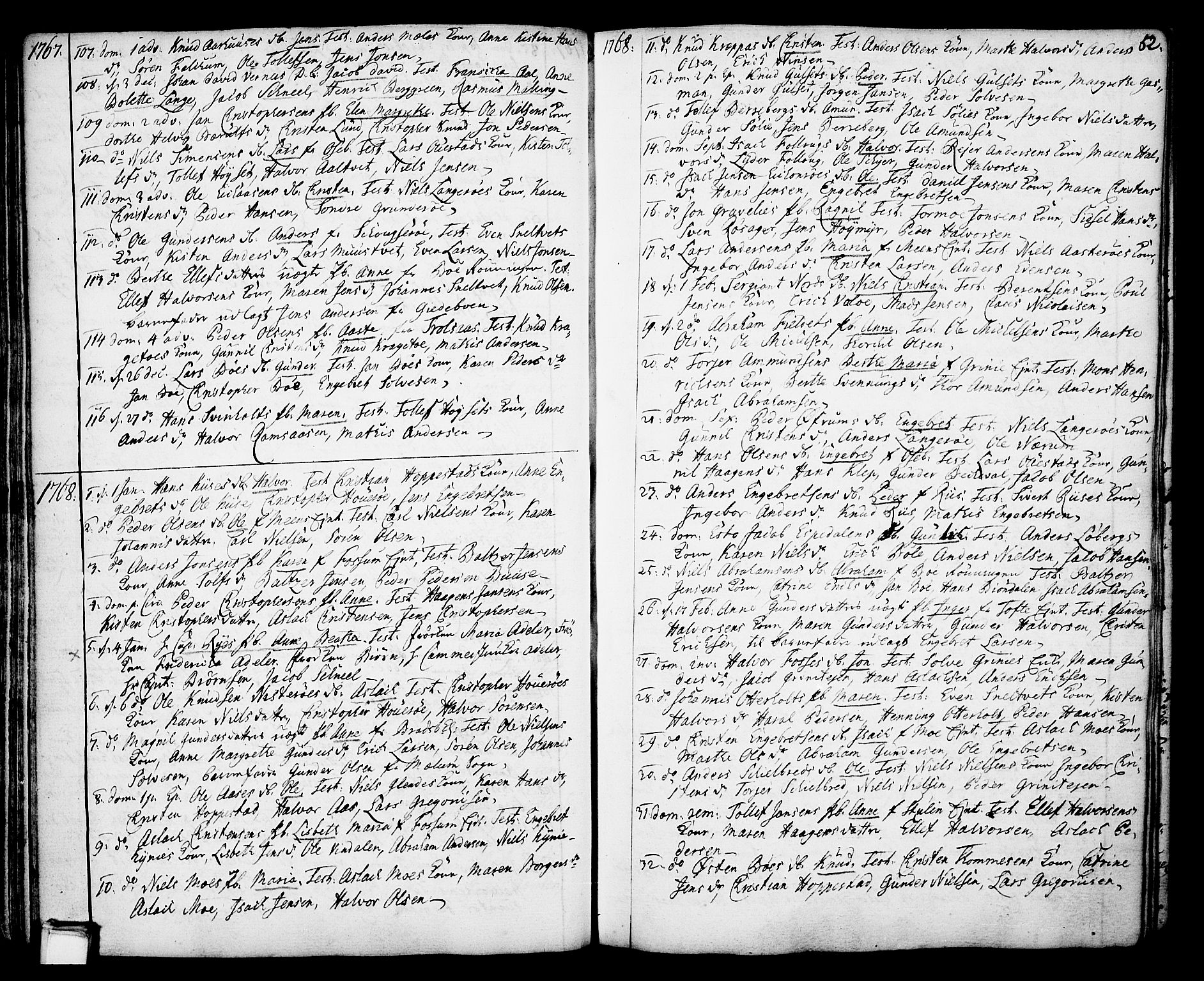 Gjerpen kirkebøker, SAKO/A-265/F/Fa/L0002: Parish register (official) no. I 2, 1747-1795, p. 52
