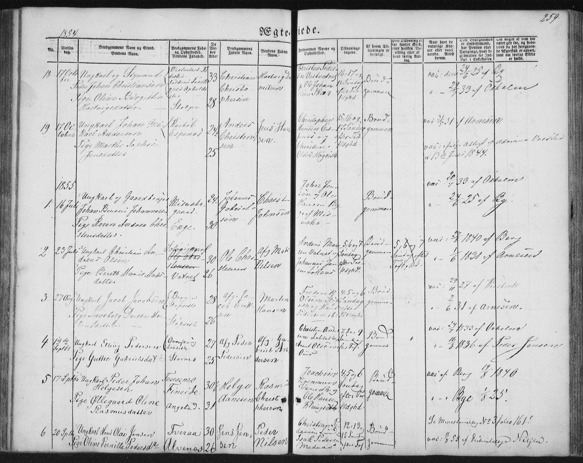 Ministerialprotokoller, klokkerbøker og fødselsregistre - Nordland, SAT/A-1459/852/L0738: Parish register (official) no. 852A08, 1849-1865, p. 259