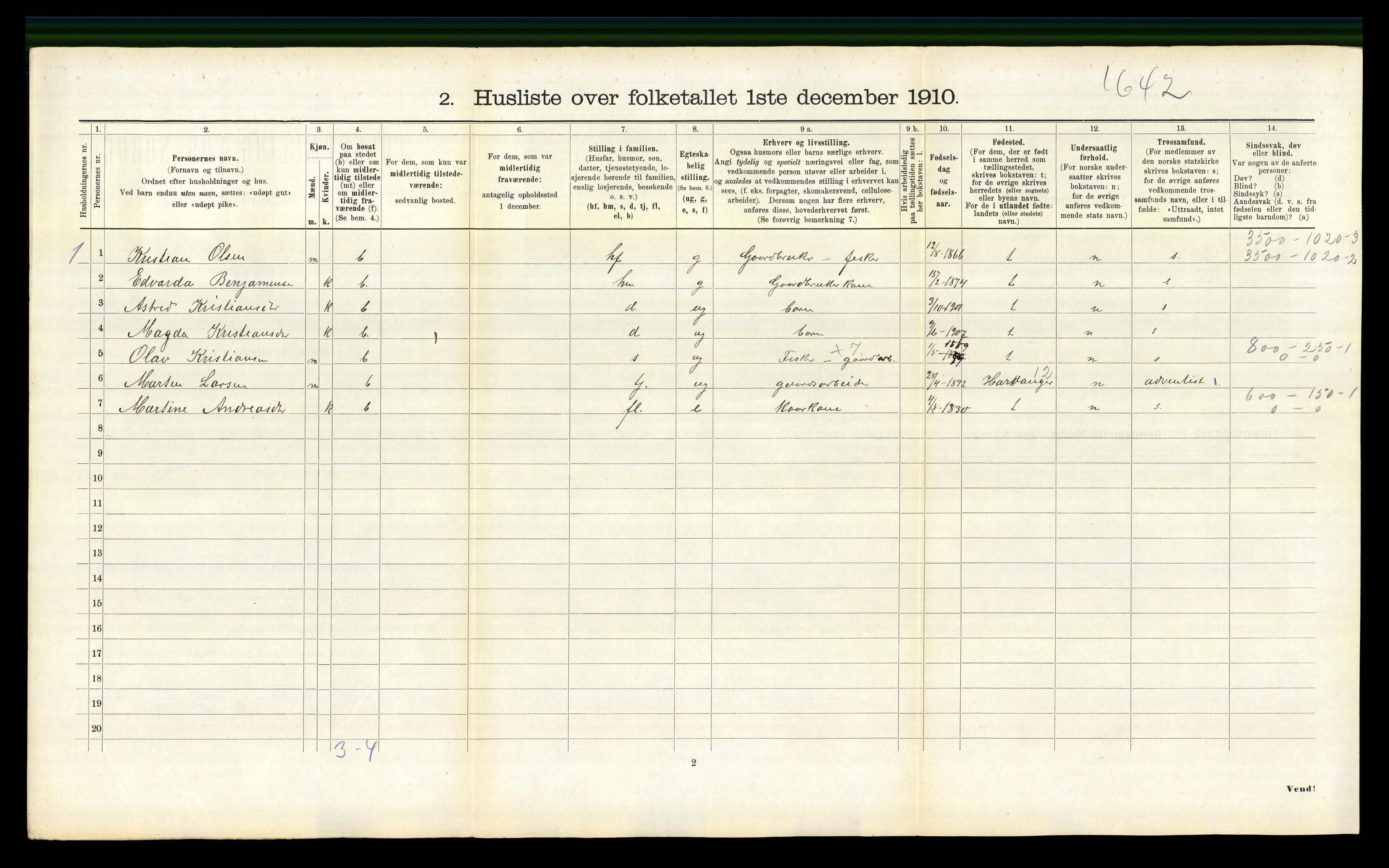 RA, 1910 census for Kolvereid, 1910, p. 549