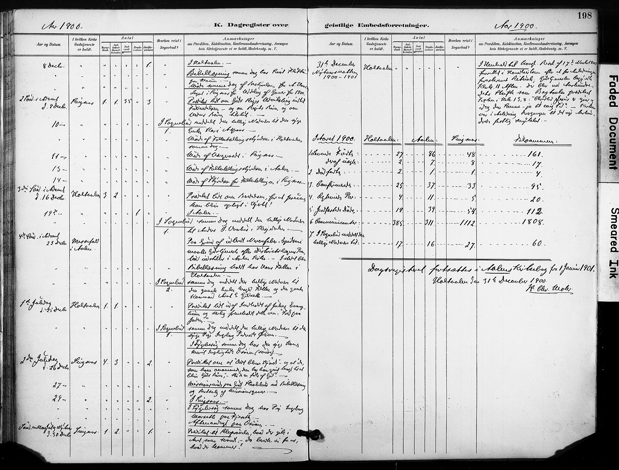 Ministerialprotokoller, klokkerbøker og fødselsregistre - Sør-Trøndelag, AV/SAT-A-1456/685/L0973: Parish register (official) no. 685A10, 1891-1907, p. 198