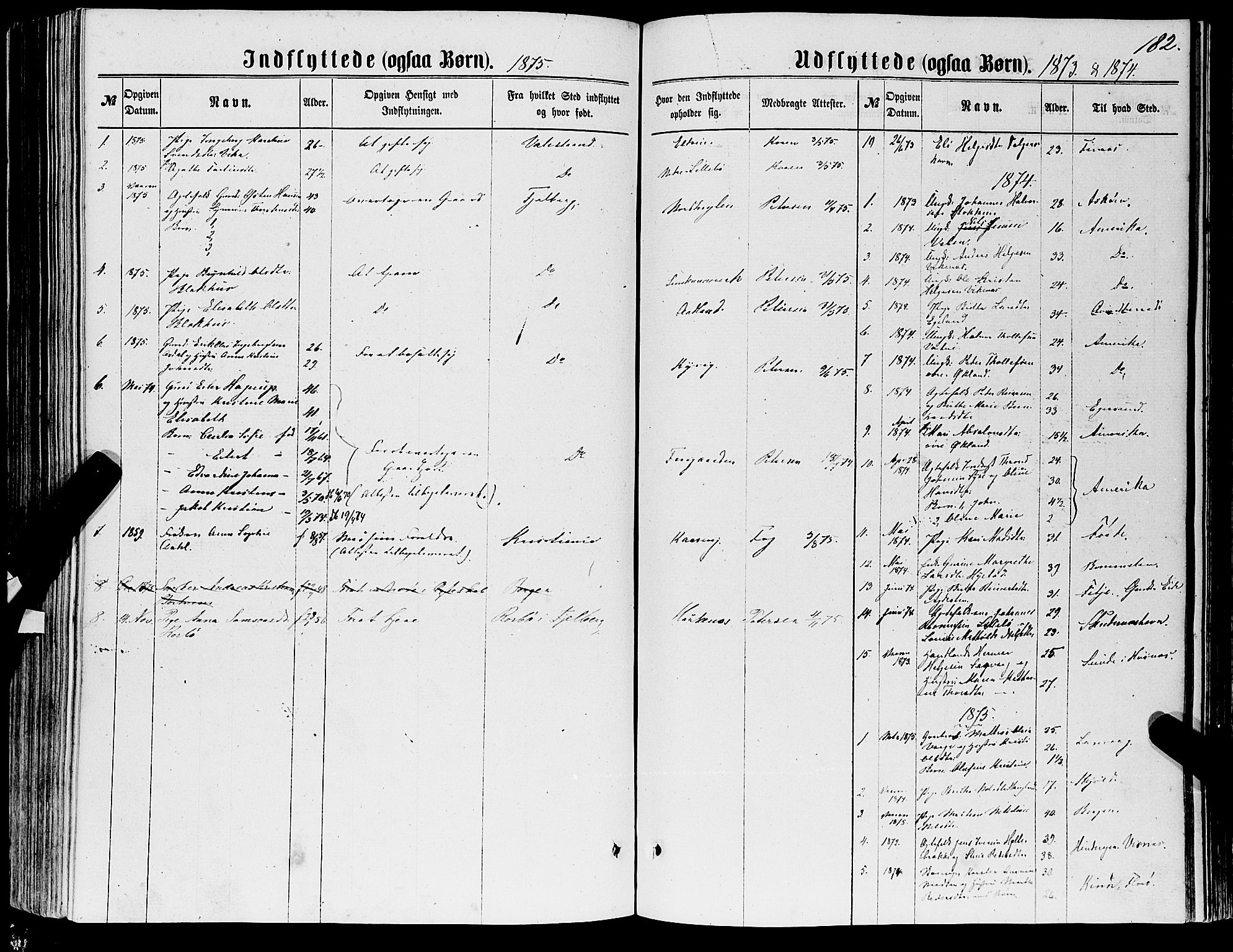 Stord sokneprestembete, SAB/A-78201/H/Haa: Parish register (official) no. B 1, 1862-1877, p. 182