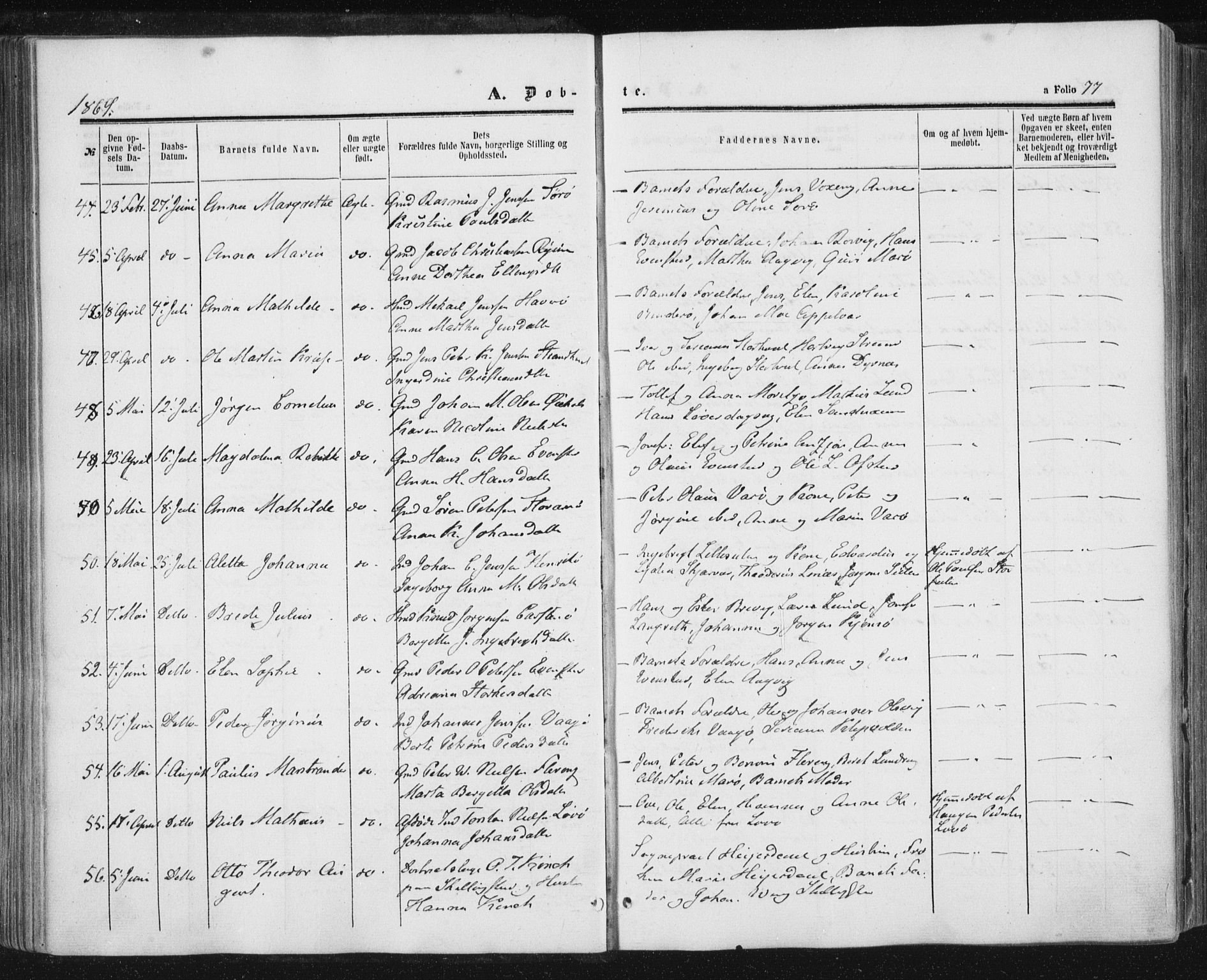 Ministerialprotokoller, klokkerbøker og fødselsregistre - Nord-Trøndelag, AV/SAT-A-1458/784/L0670: Parish register (official) no. 784A05, 1860-1876, p. 77