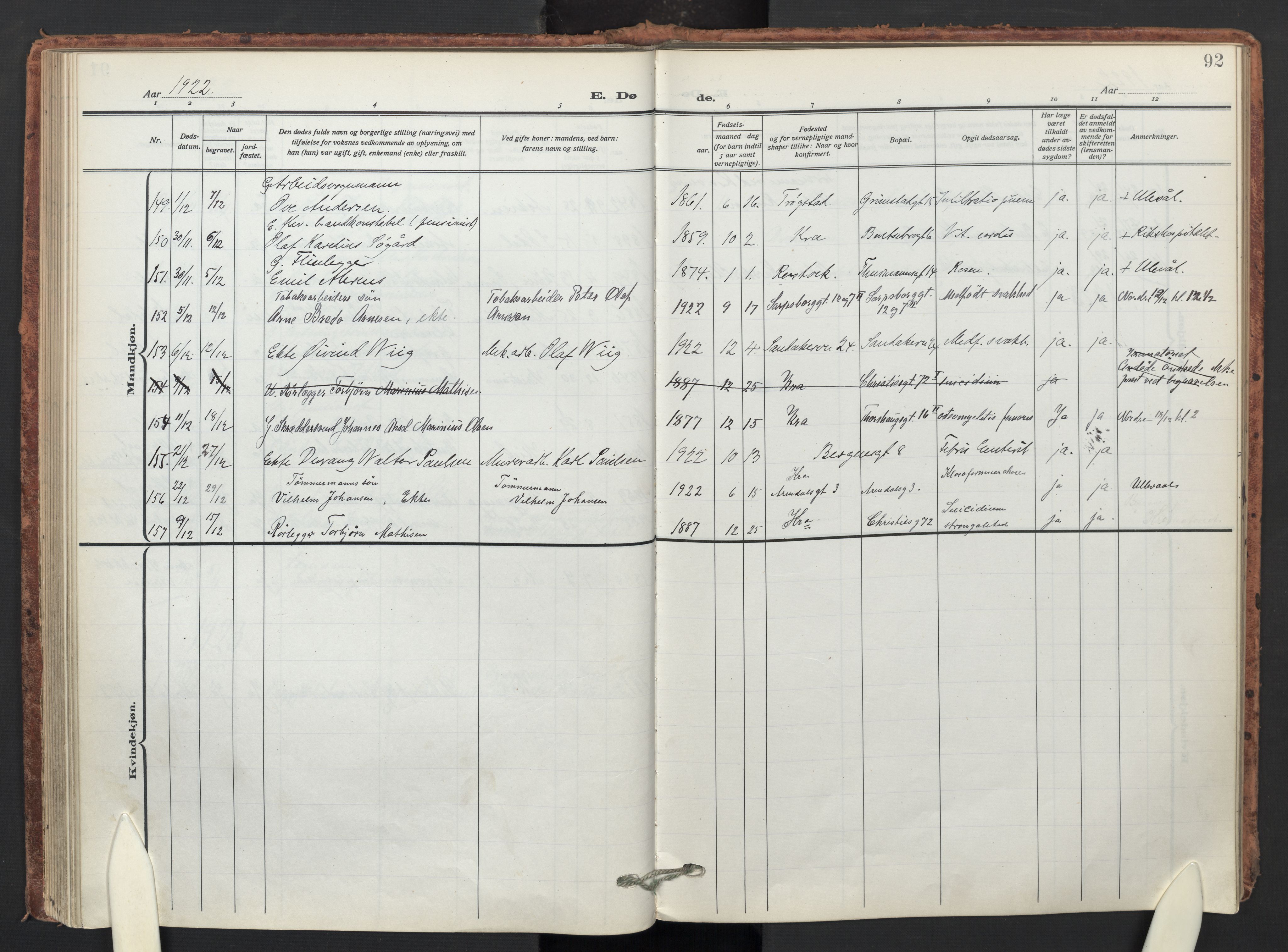 Sagene prestekontor Kirkebøker, SAO/A-10796/F/L0012: Parish register (official) no. 12, 1916-1938, p. 92