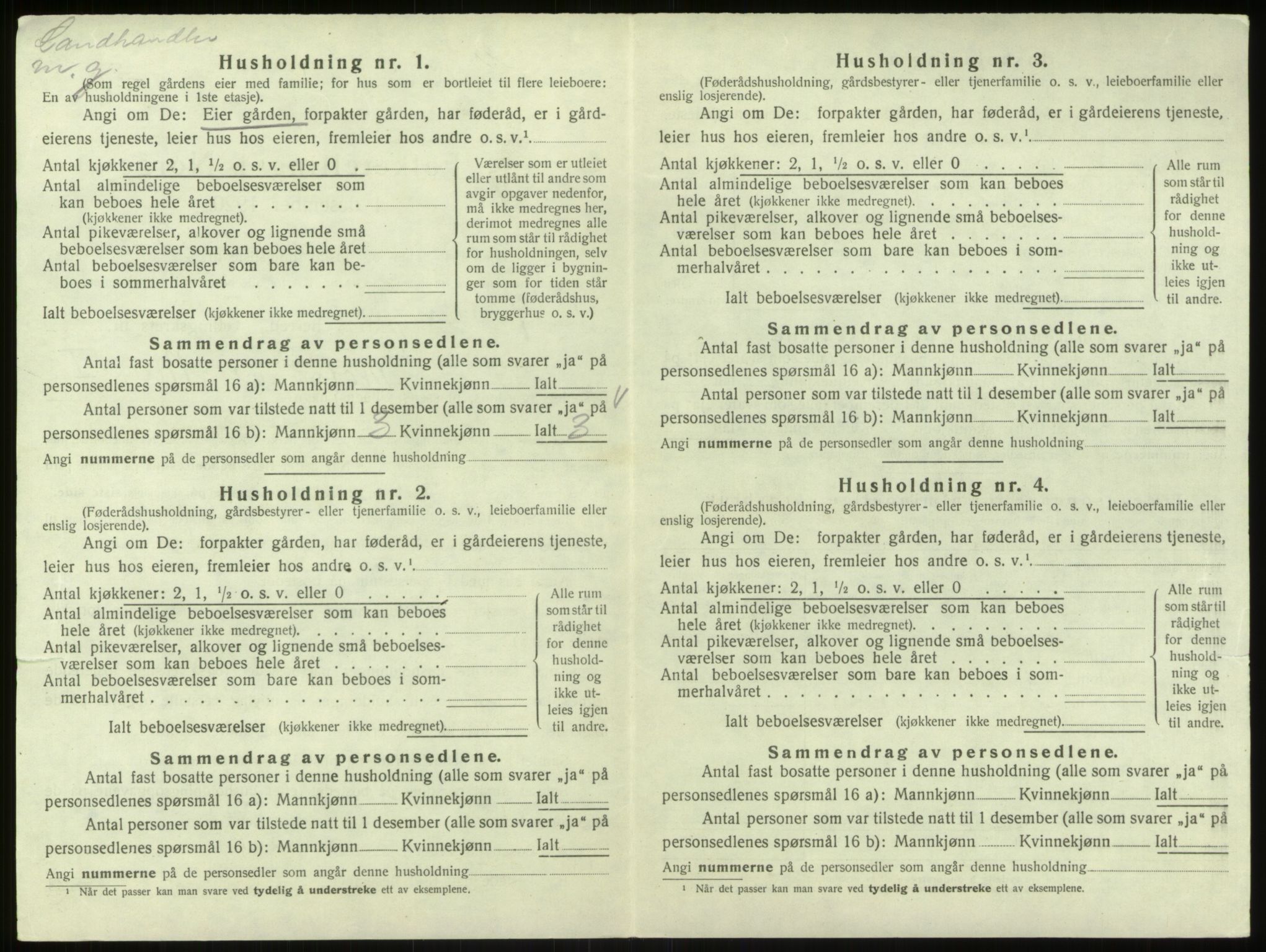 SAB, 1920 census for Hosanger, 1920, p. 263
