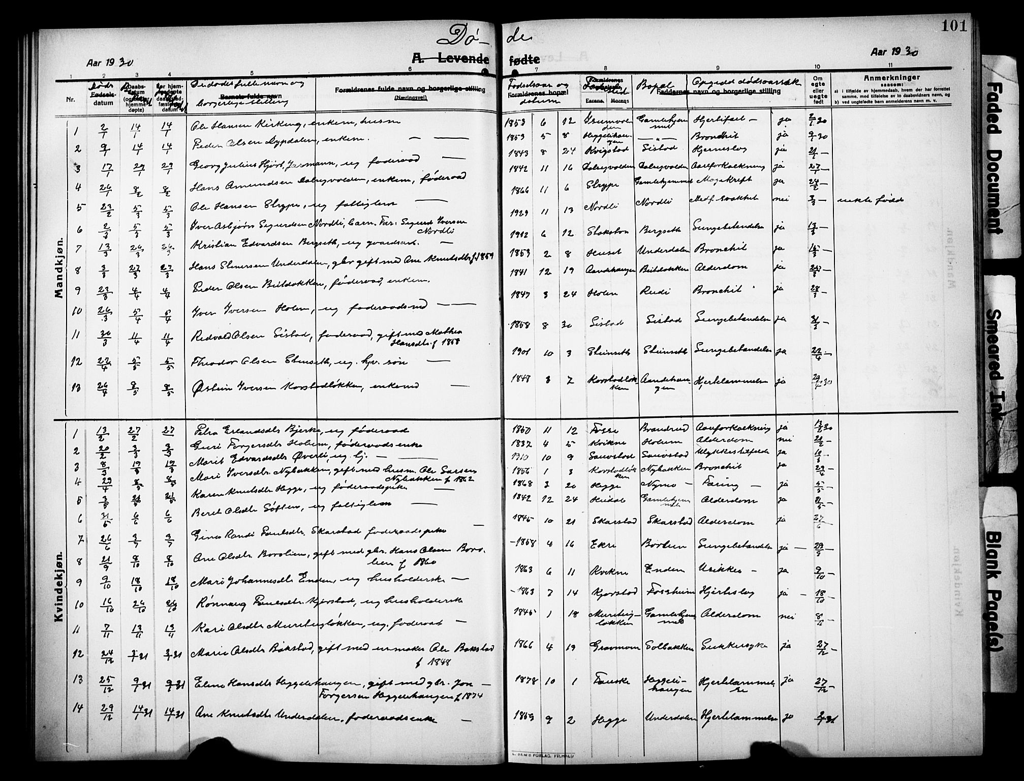 Sør-Fron prestekontor, AV/SAH-PREST-010/H/Ha/Hab/L0005: Parish register (copy) no. 5, 1912-1930, p. 101