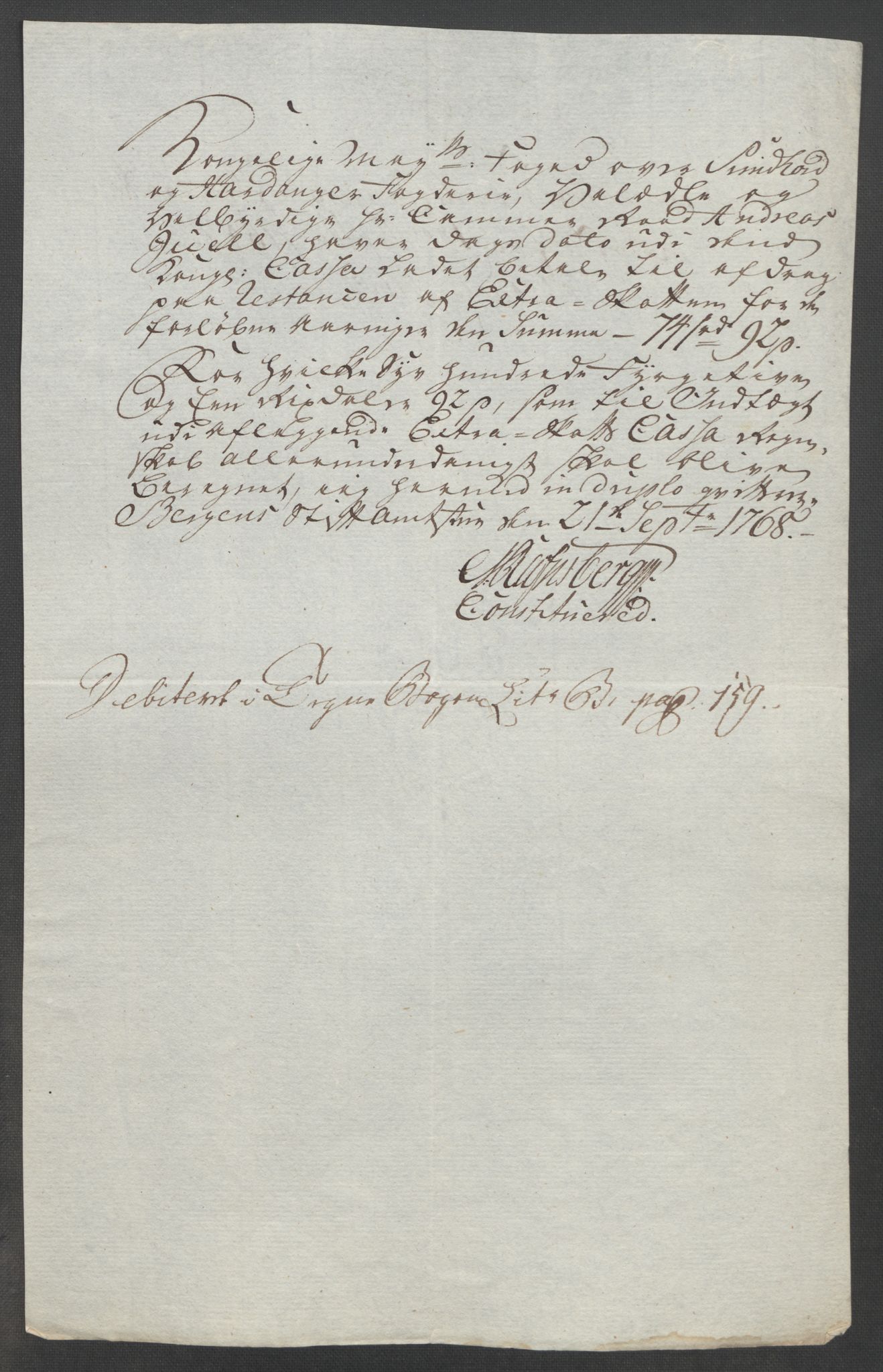 Rentekammeret inntil 1814, Reviderte regnskaper, Fogderegnskap, RA/EA-4092/R48/L3136: Ekstraskatten Sunnhordland og Hardanger, 1762-1772, p. 105