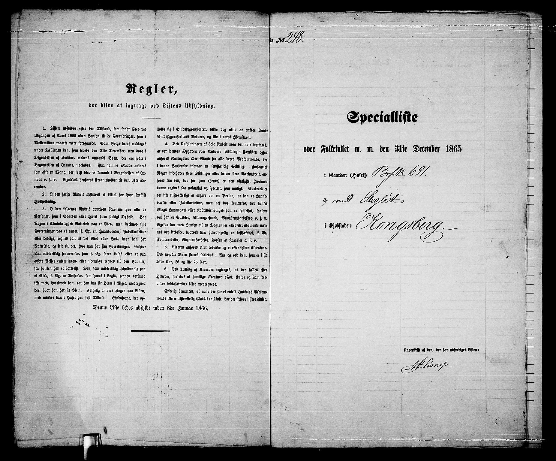 RA, 1865 census for Kongsberg/Kongsberg, 1865, p. 508