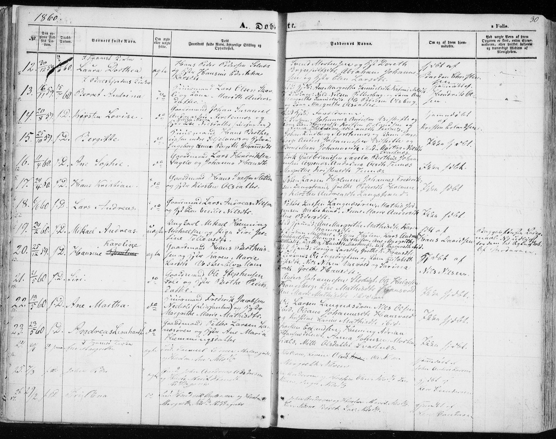 Balsfjord sokneprestembete, SATØ/S-1303/G/Ga/L0003kirke: Parish register (official) no. 3, 1856-1870, p. 30