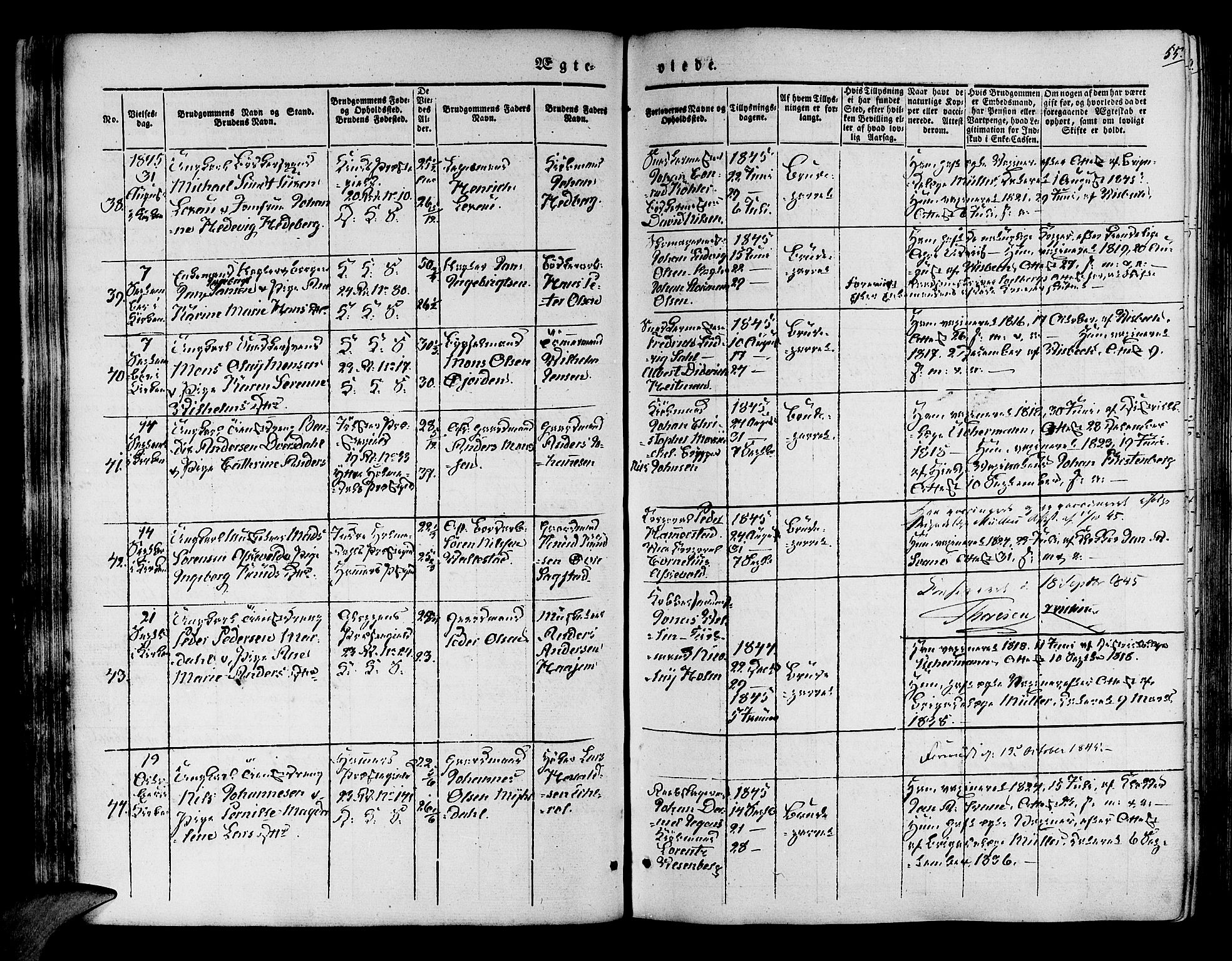 Korskirken sokneprestembete, AV/SAB-A-76101/H/Hab: Parish register (copy) no. D 1, 1840-1867, p. 55