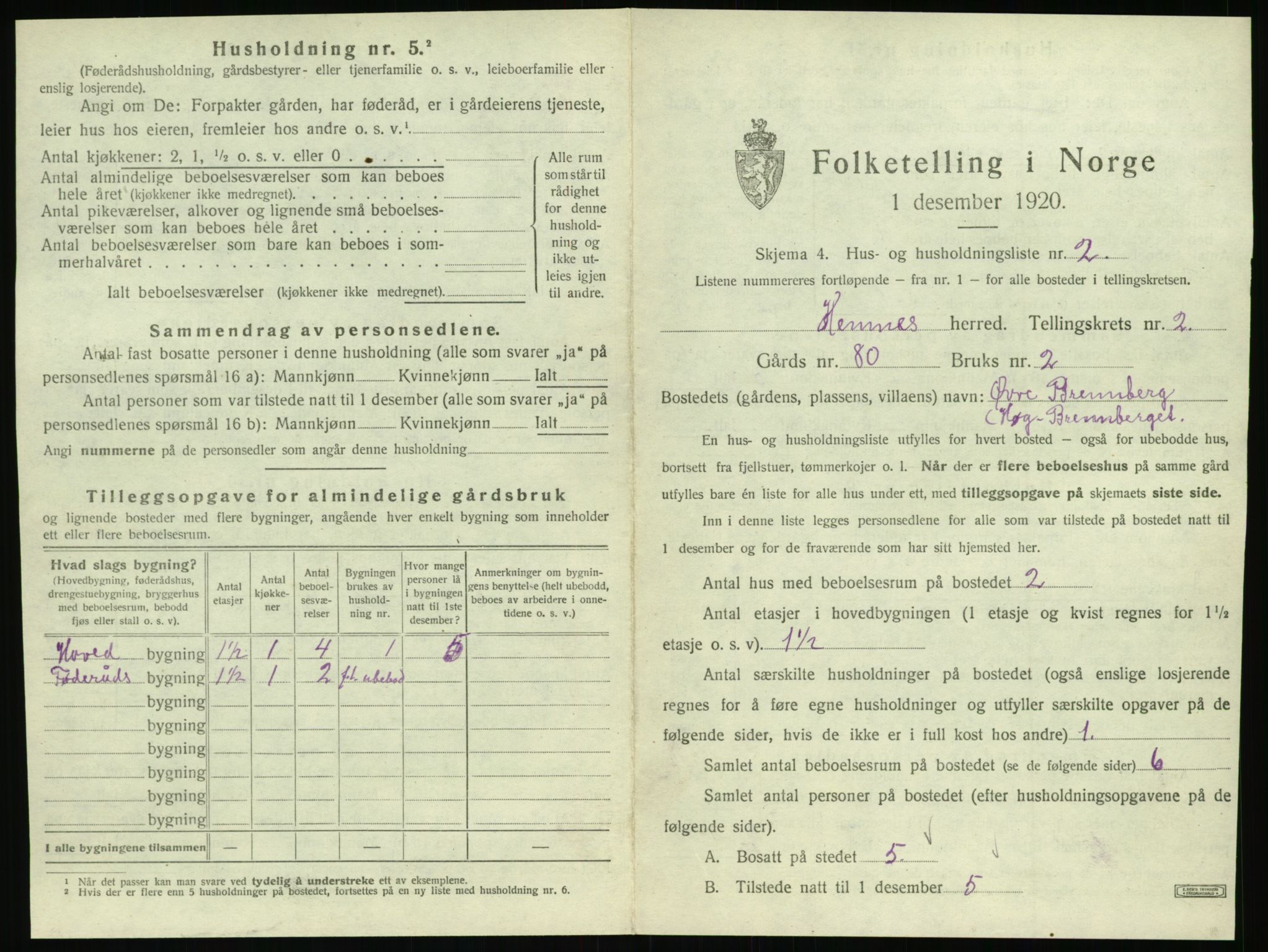 SAT, 1920 census for Hemnes, 1920, p. 512