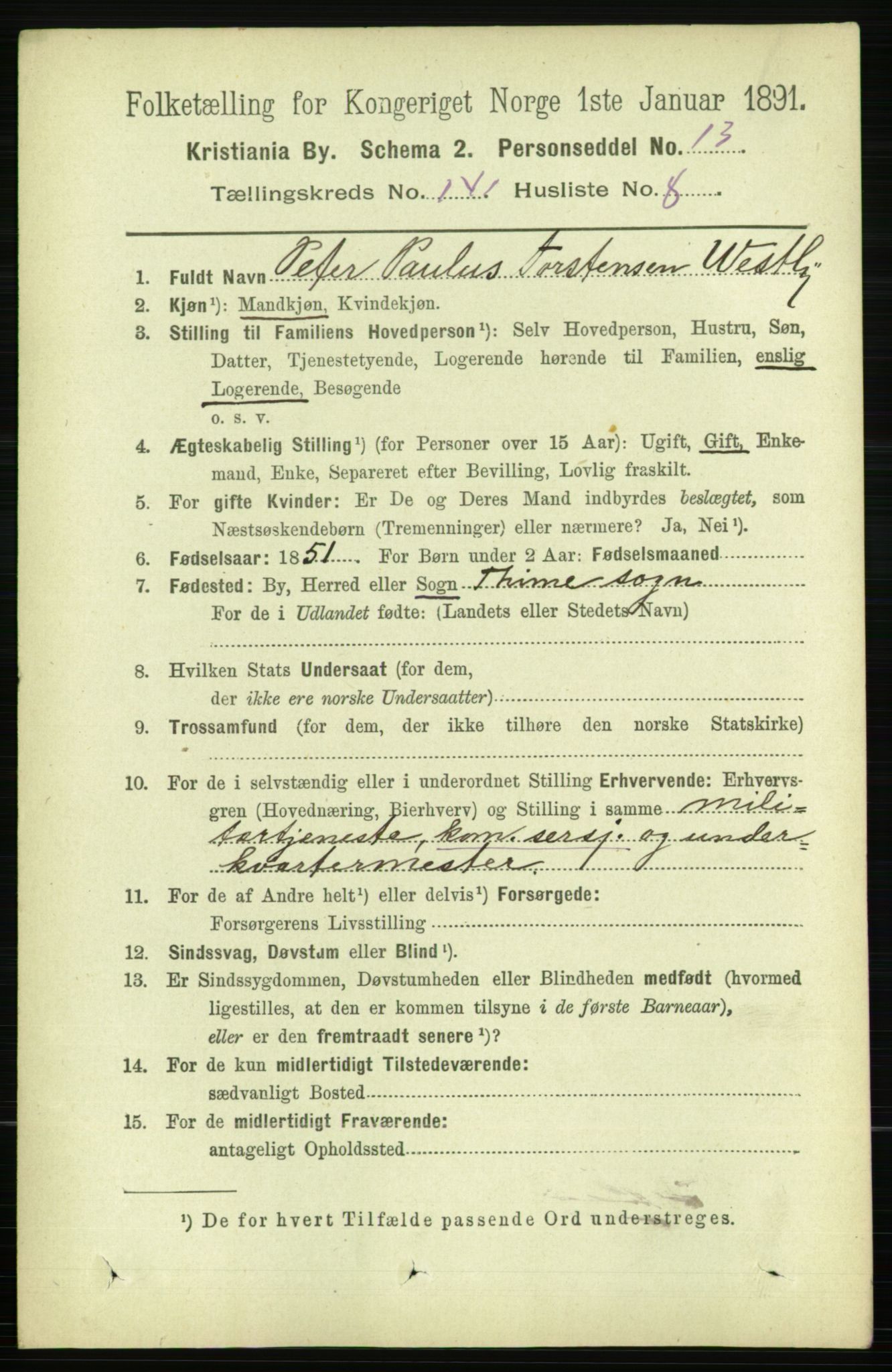 RA, 1891 census for 0301 Kristiania, 1891, p. 78252