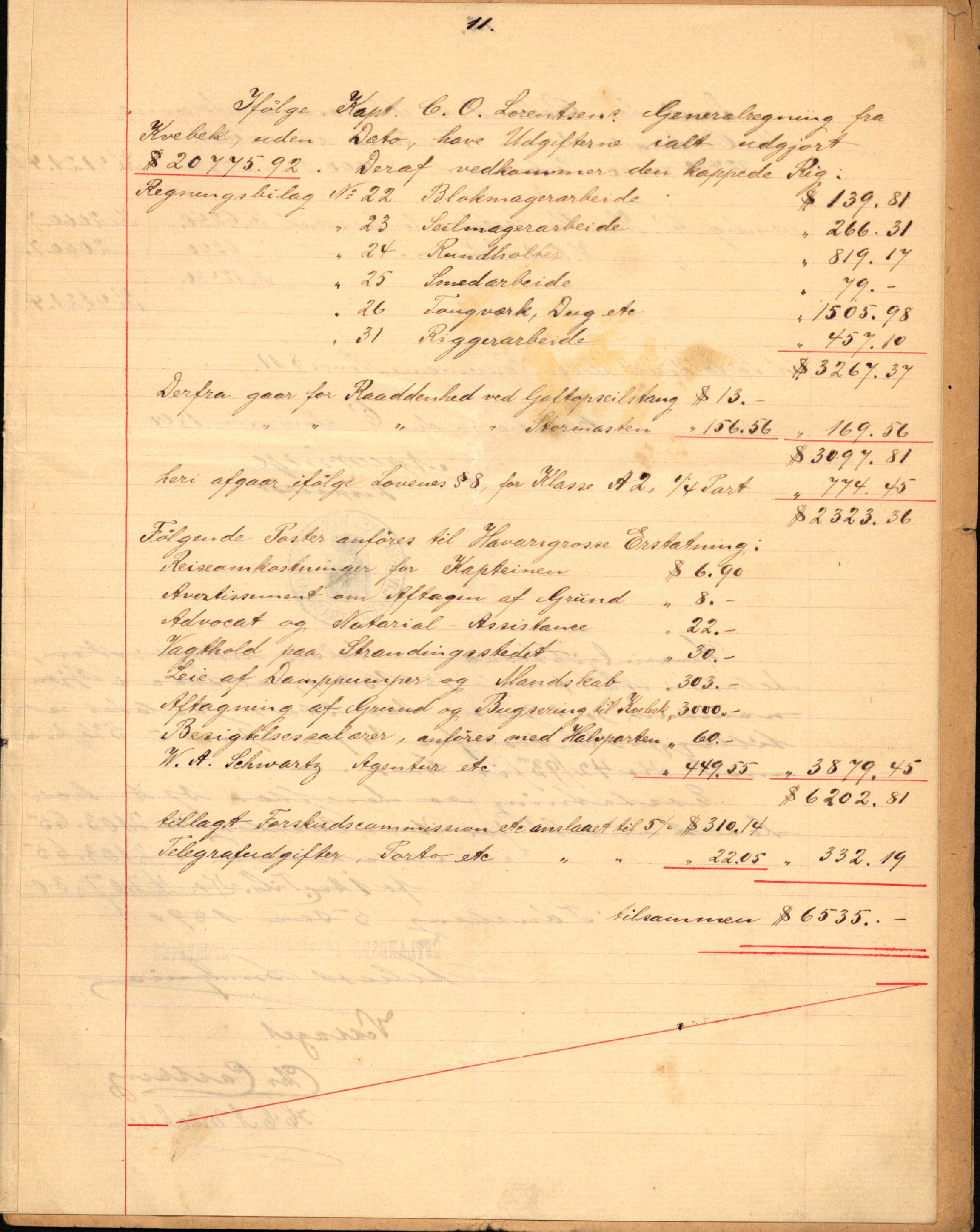 Pa 63 - Østlandske skibsassuranceforening, VEMU/A-1079/G/Ga/L0024/0002: Havaridokumenter / Terpsichore, Roecliff, Rolfsøen, Skjold, Sirius, 1889, p. 28