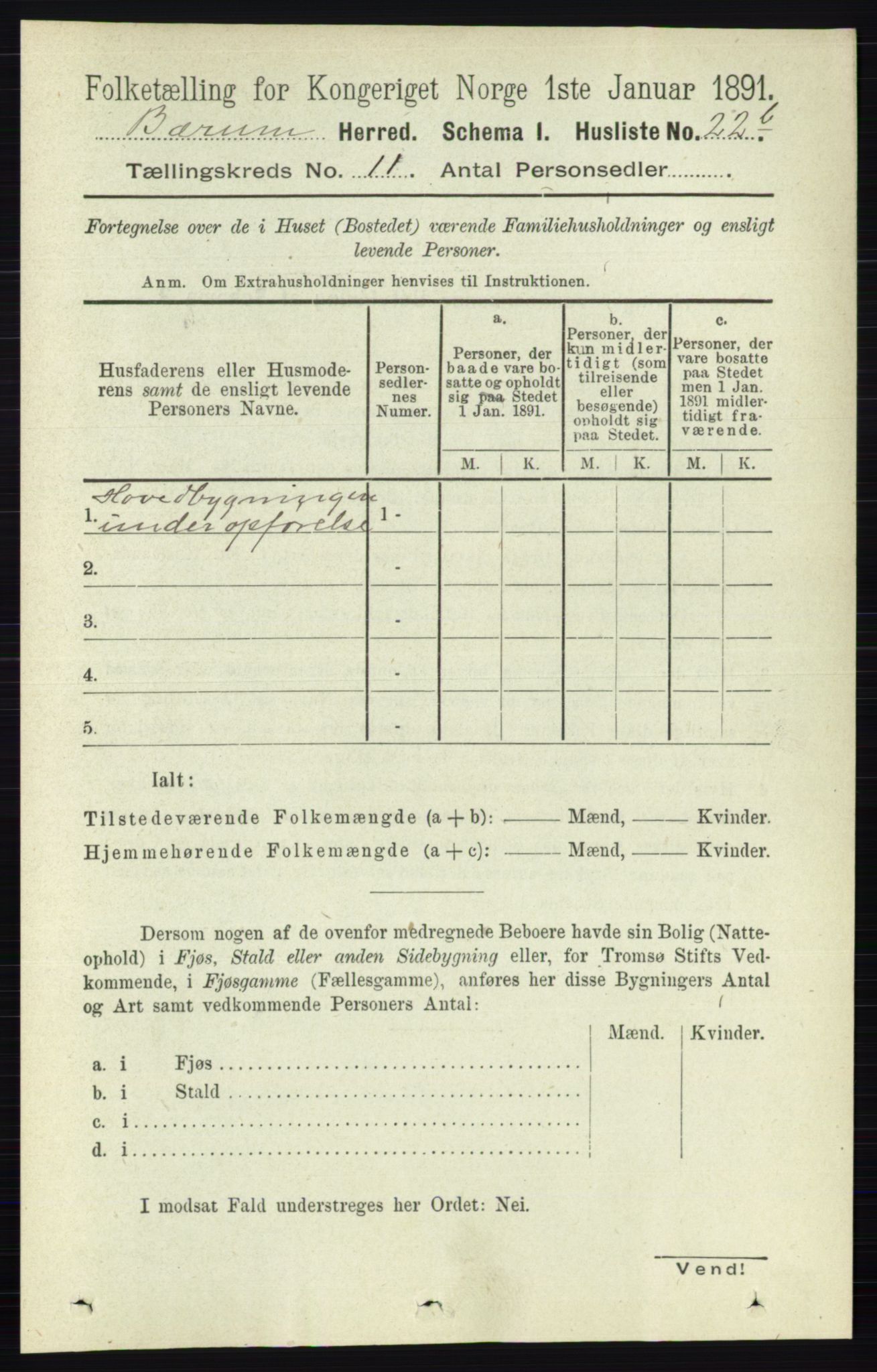 RA, 1891 census for 0219 Bærum, 1891, p. 7134