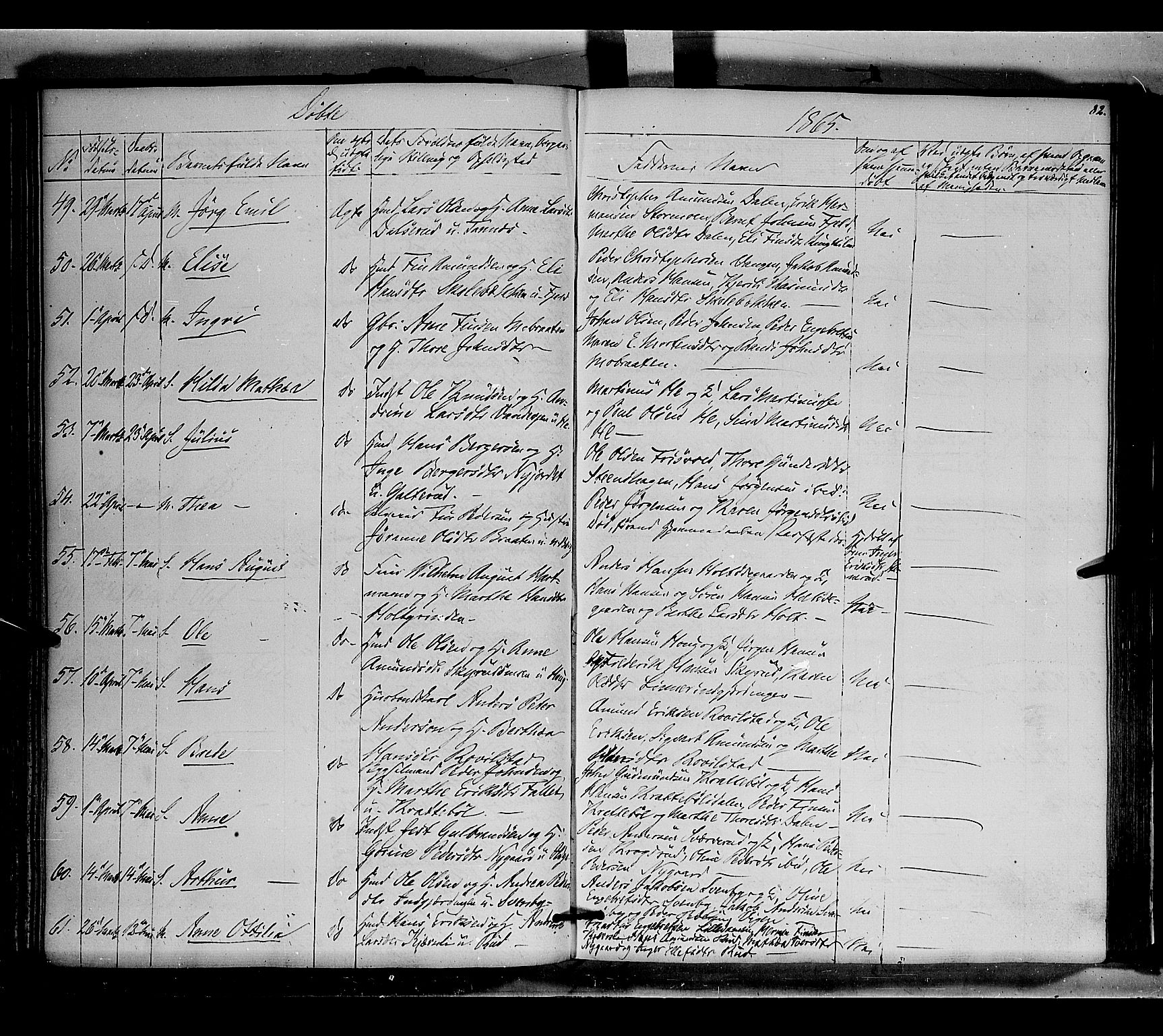 Nord-Odal prestekontor, SAH/PREST-032/H/Ha/Haa/L0003: Parish register (official) no. 3, 1851-1865, p. 82