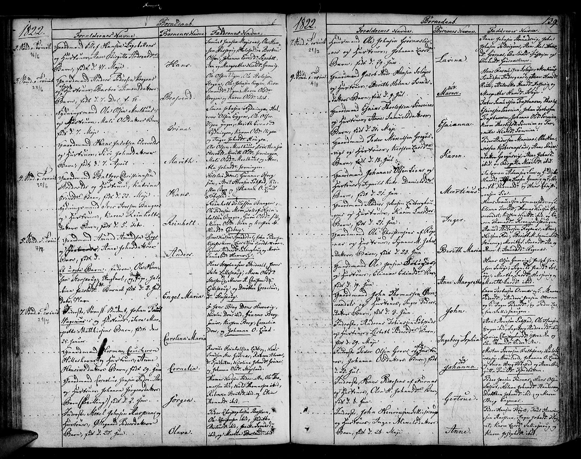 Ibestad sokneprestembete, SATØ/S-0077/H/Ha/Haa/L0004kirke: Parish register (official) no. 4, 1801-1824, p. 139