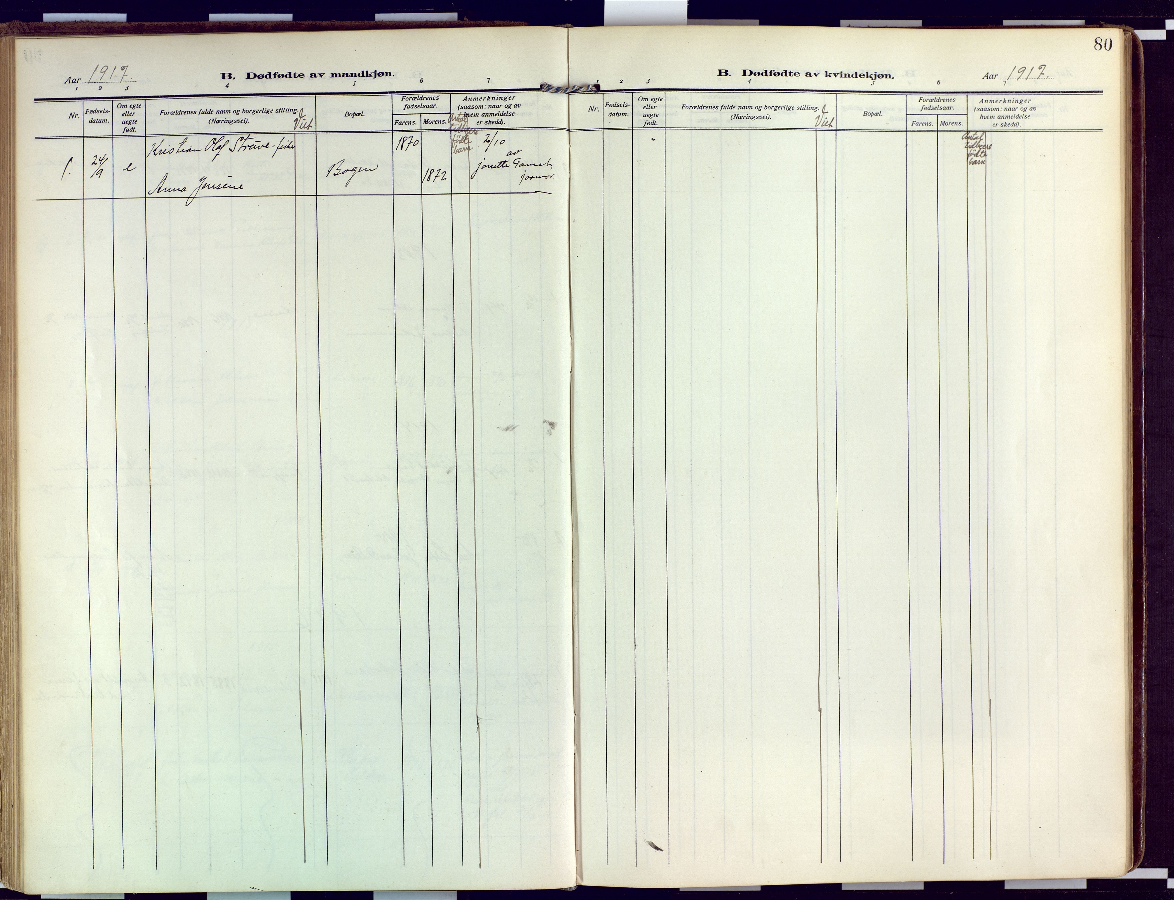 Loppa sokneprestkontor, SATØ/S-1339/H/Ha/L0011kirke: Parish register (official) no. 11, 1909-1919, p. 80