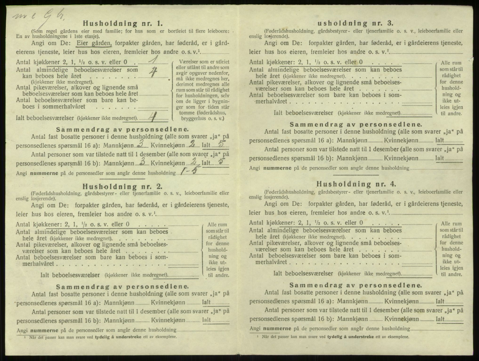 SAB, 1920 census for Hamre, 1920, p. 713
