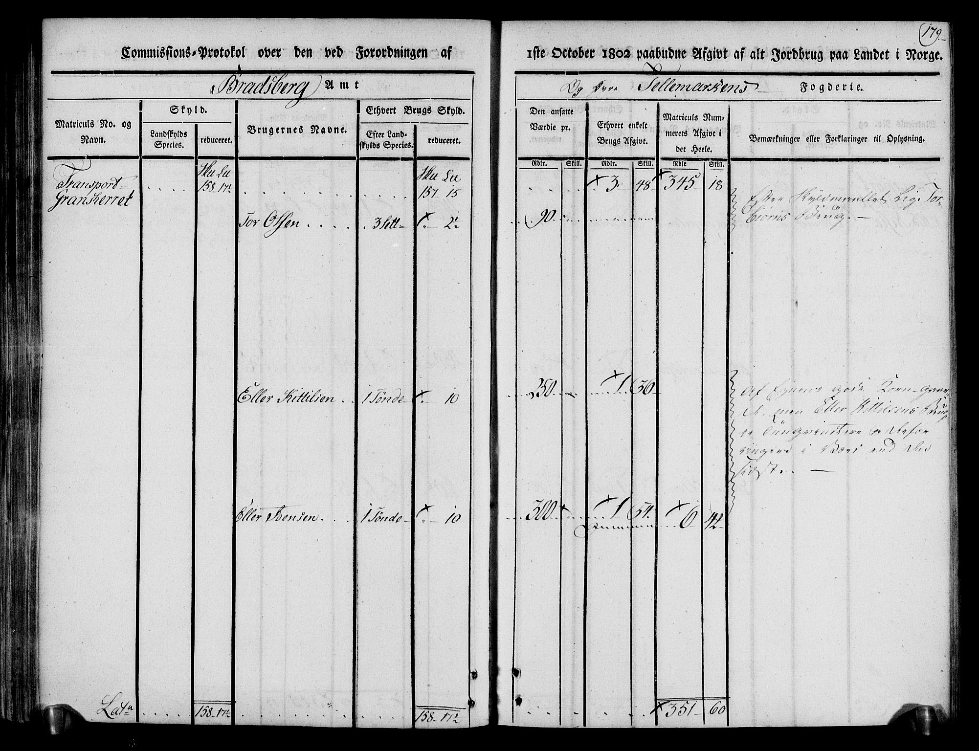 Rentekammeret inntil 1814, Realistisk ordnet avdeling, AV/RA-EA-4070/N/Ne/Nea/L0074: Øvre Telemarken fogderi. Kommisjonsprotokoll for fogderiets østre del - Tinn, Hjartdal og Seljord prestegjeld., 1803, p. 179