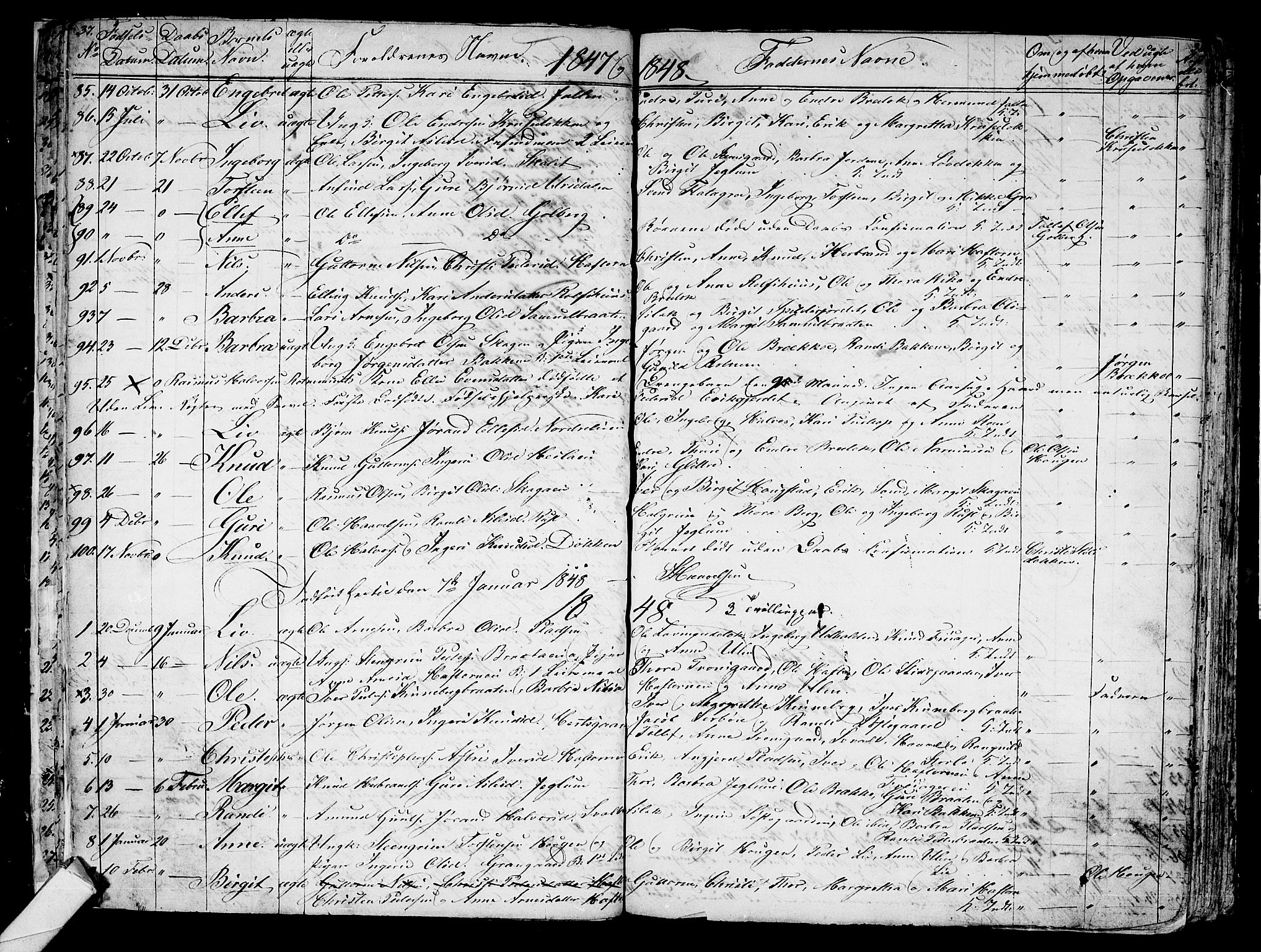 Gol kirkebøker, AV/SAKO-A-226/G/Ga/L0001: Parish register (copy) no. I 1, 1841-1860, p. 37-38