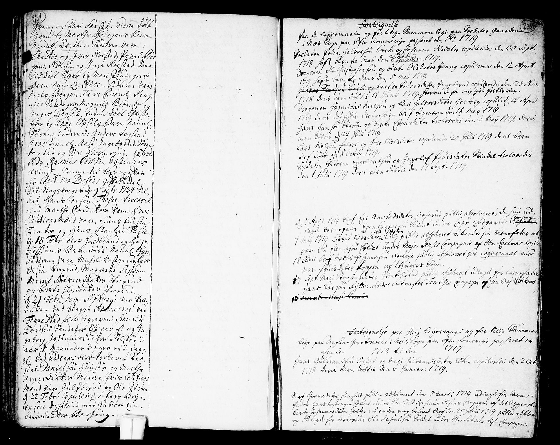 Nes prestekontor Kirkebøker, SAO/A-10410/F/Fa/L0002: Parish register (official) no. I 2, 1717-1734, p. 234-235
