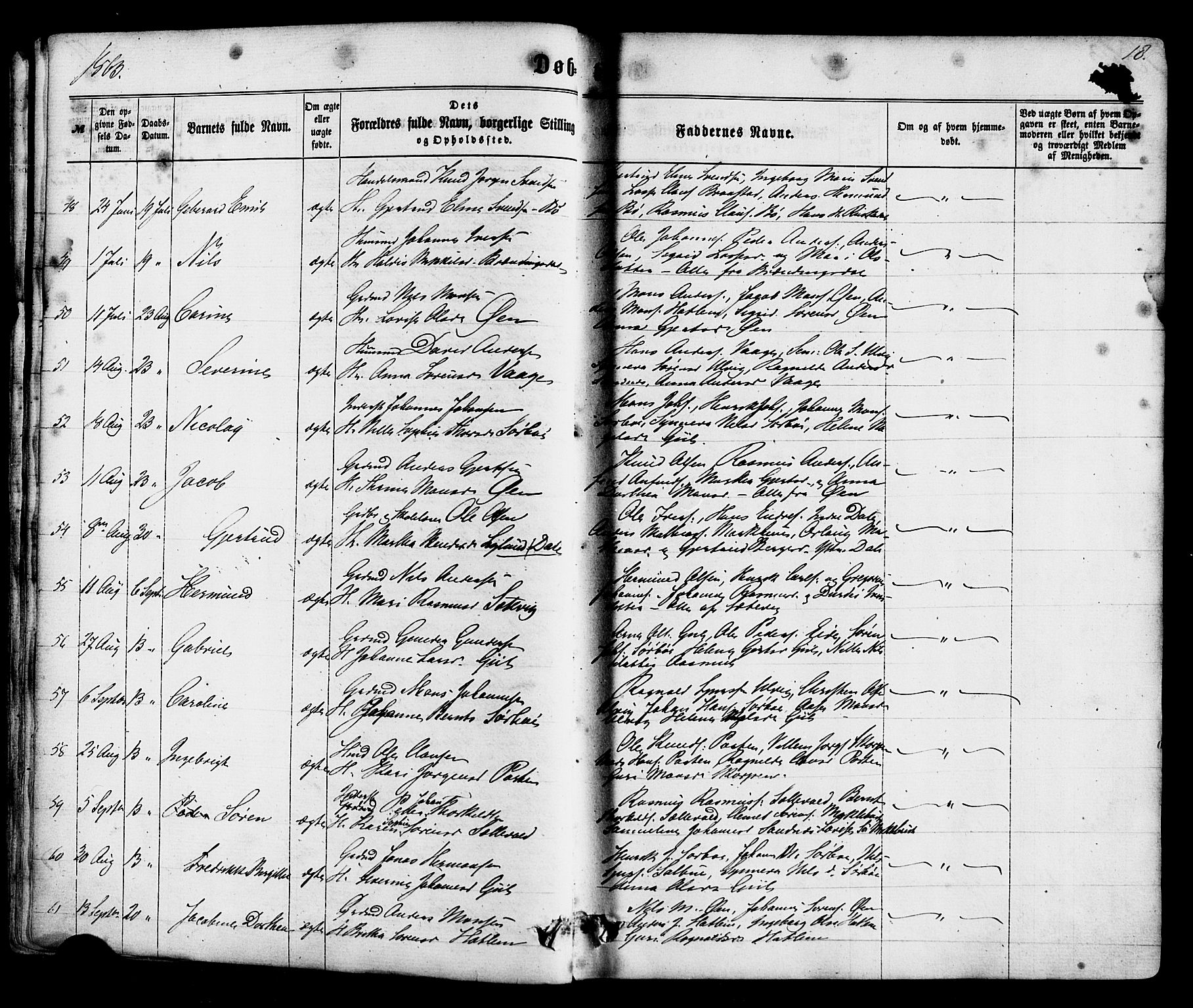 Hyllestad sokneprestembete, AV/SAB-A-80401: Parish register (official) no. A 1, 1861-1886, p. 18