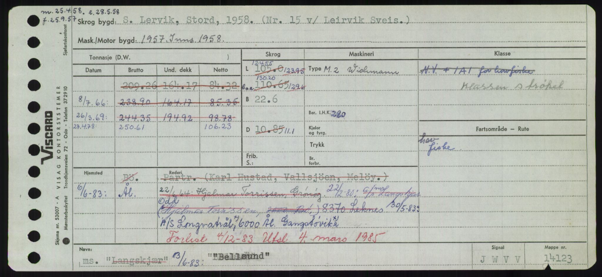 Sjøfartsdirektoratet med forløpere, Skipsmålingen, AV/RA-S-1627/H/Hd/L0003: Fartøy, B-Bev, p. 539
