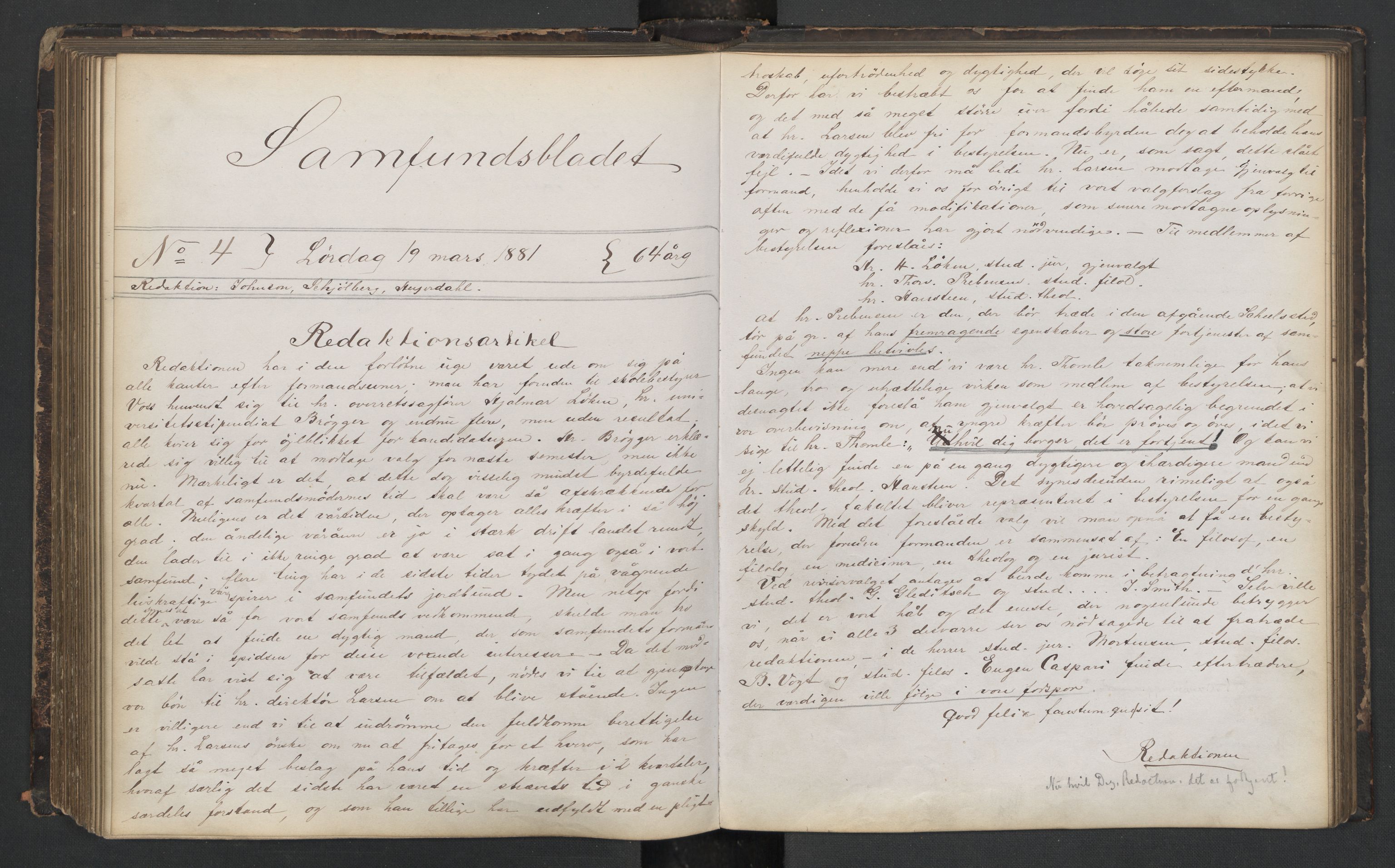 Det Norske Studentersamfund, AV/RA-PA-1322/X/Xa/L0011/0001: -- / Samfundsbladet, 1878-1882, p. 161