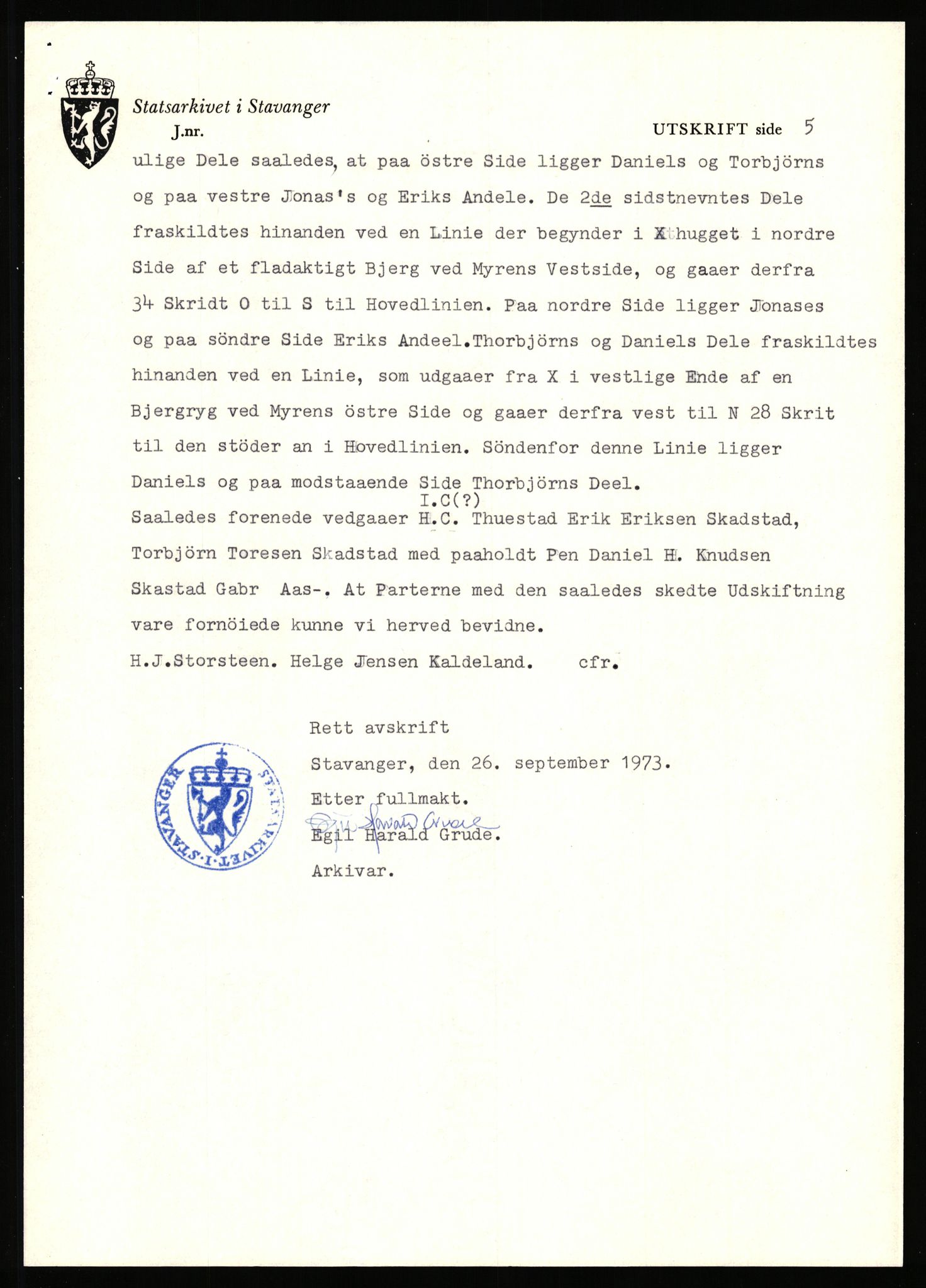 Statsarkivet i Stavanger, AV/SAST-A-101971/03/Y/Yj/L0075: Avskrifter sortert etter gårdsnavn: Skastad - Skjerveim, 1750-1930, p. 20