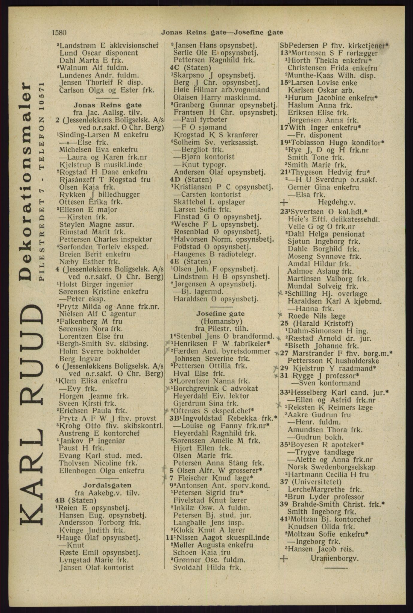 Kristiania/Oslo adressebok, PUBL/-, 1929, p. 1580