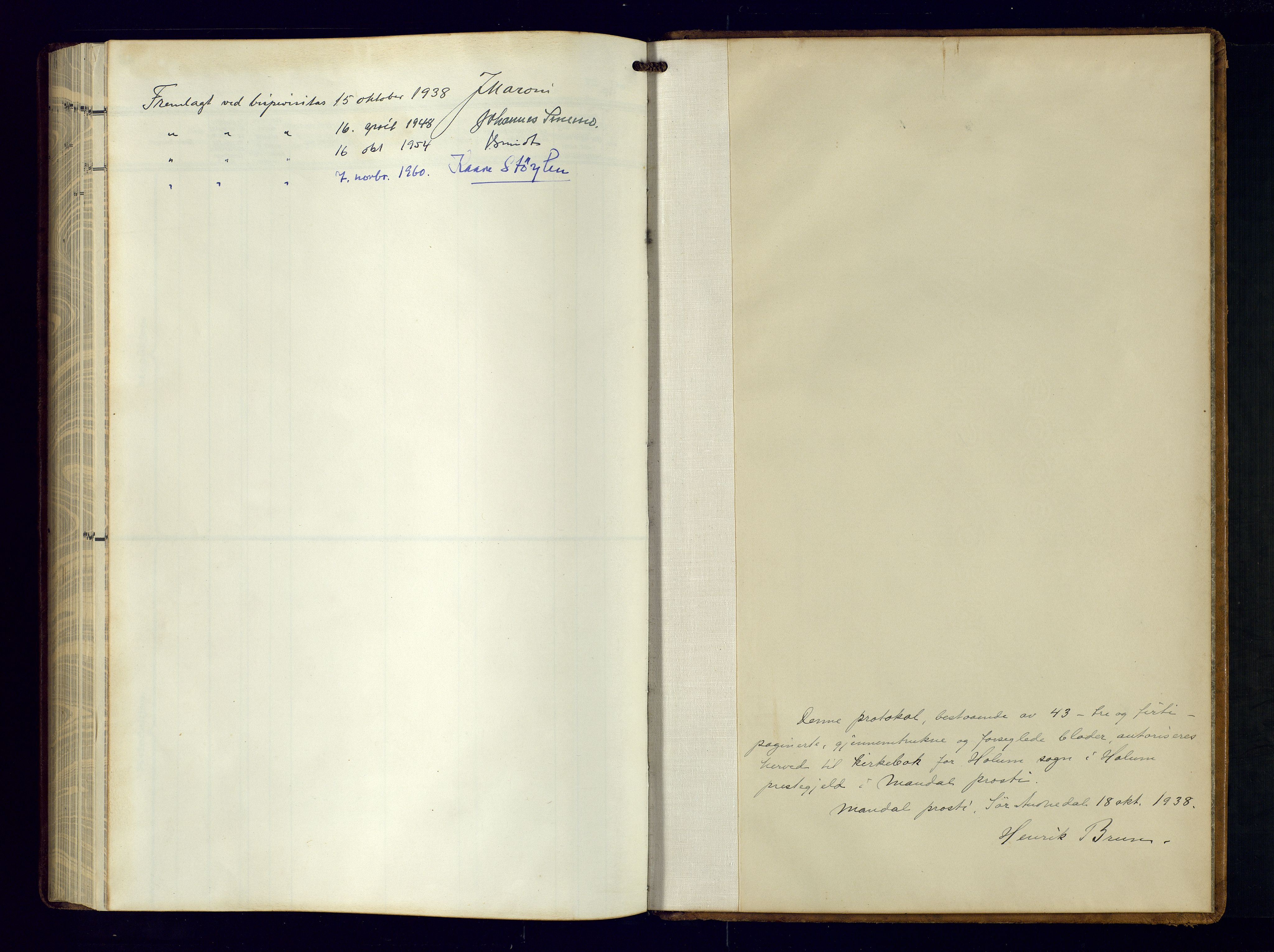 Holum sokneprestkontor, SAK/1111-0022/F/Fb/Fba/L0007: Parish register (copy) no. B-7, 1933-1960