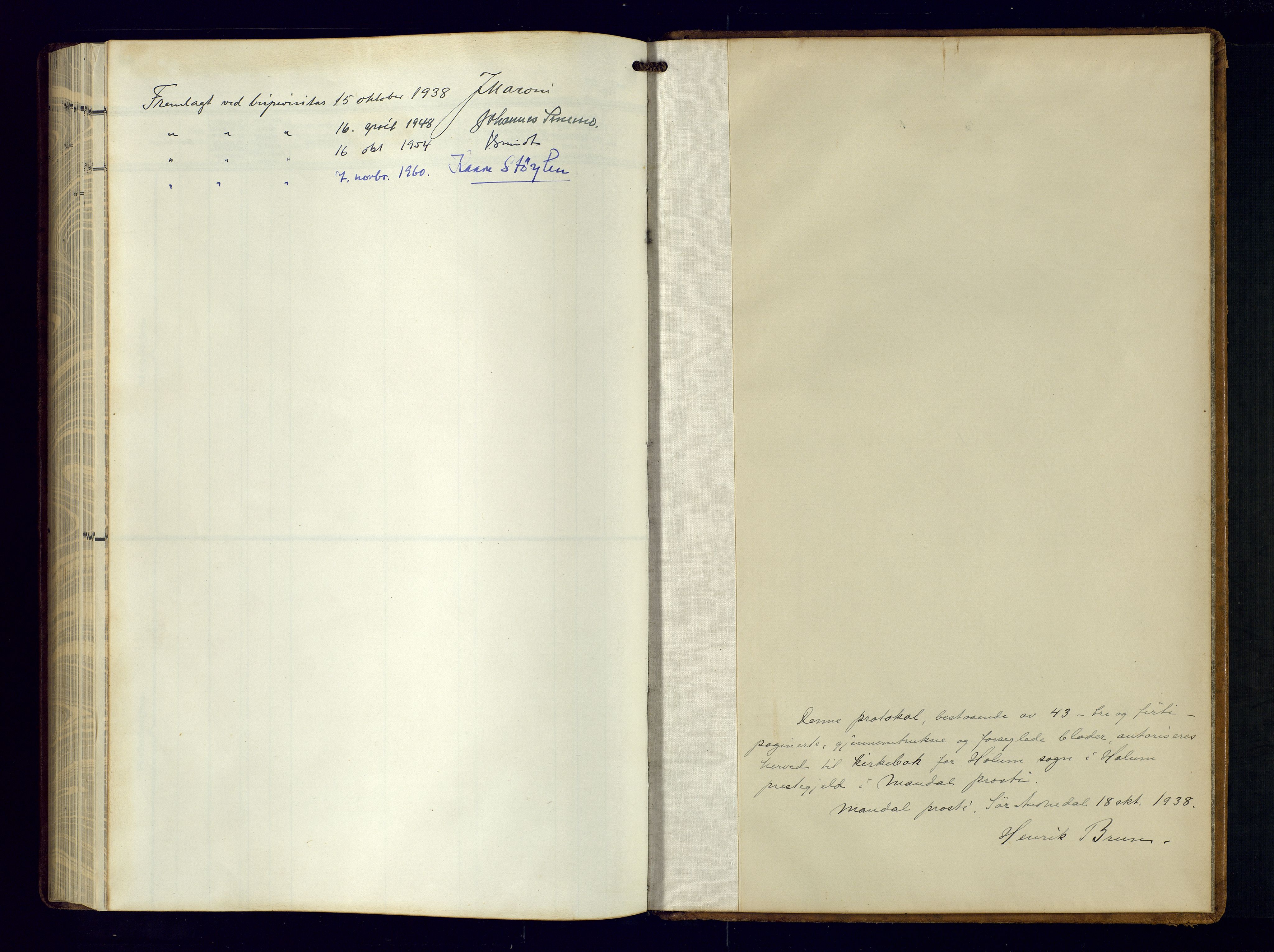 Holum sokneprestkontor, AV/SAK-1111-0022/F/Fb/Fba/L0007: Parish register (copy) no. B-7, 1933-1960