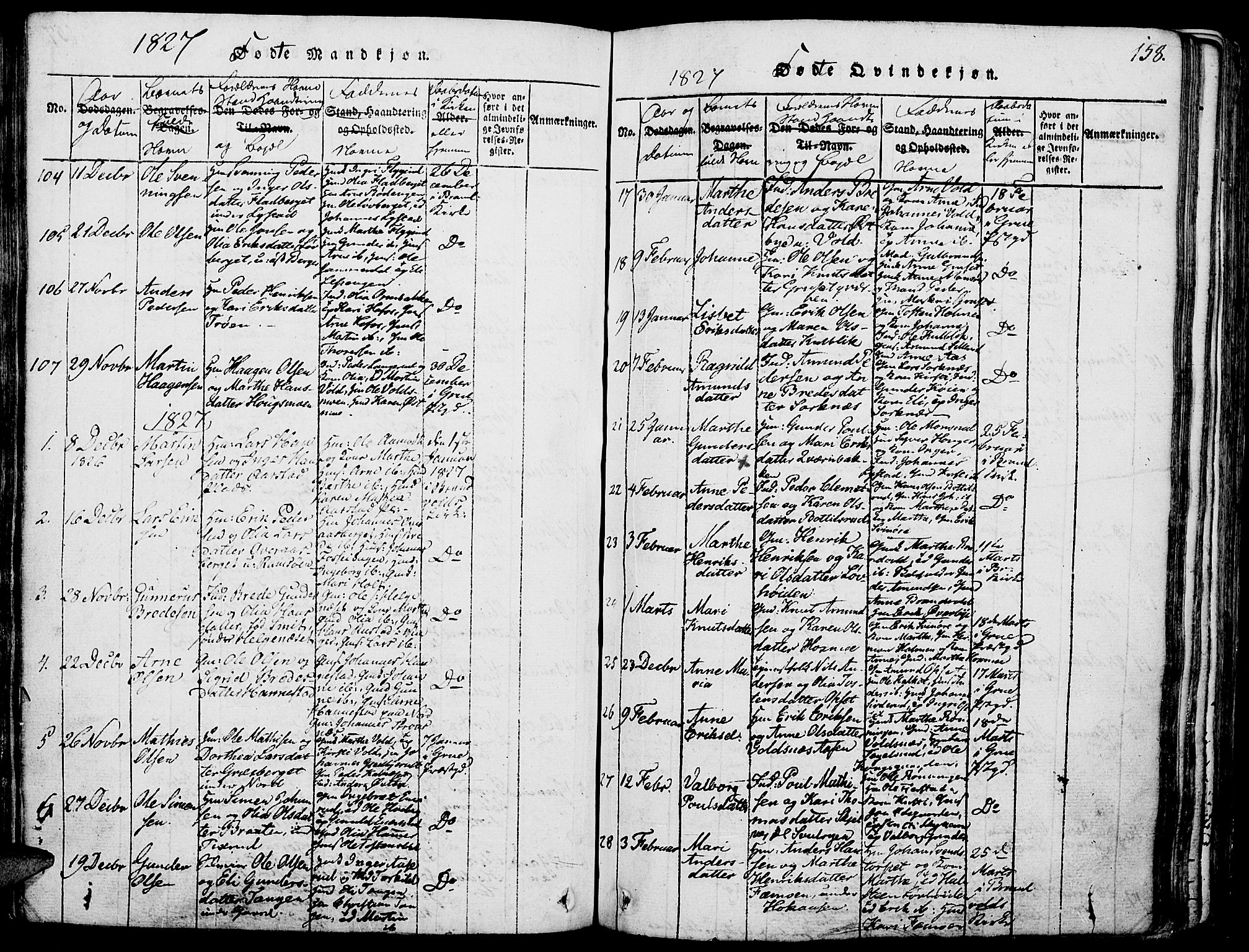 Grue prestekontor, AV/SAH-PREST-036/H/Ha/Haa/L0006: Parish register (official) no. 6, 1814-1830, p. 158