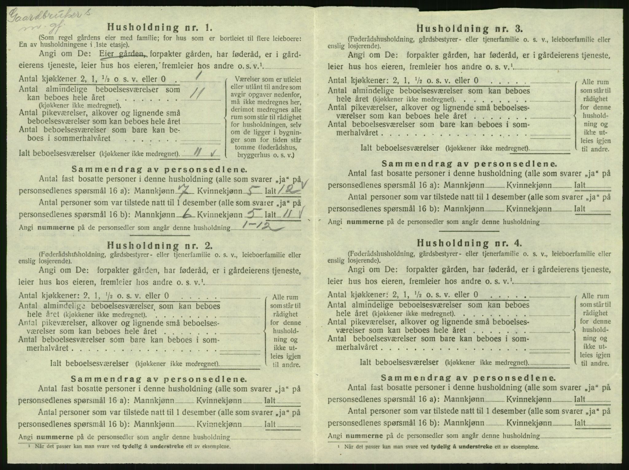 SAT, 1920 census for Velfjord, 1920, p. 320