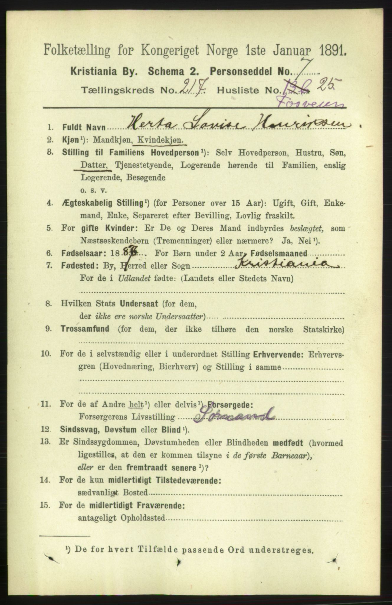 RA, 1891 census for 0301 Kristiania, 1891, p. 128865