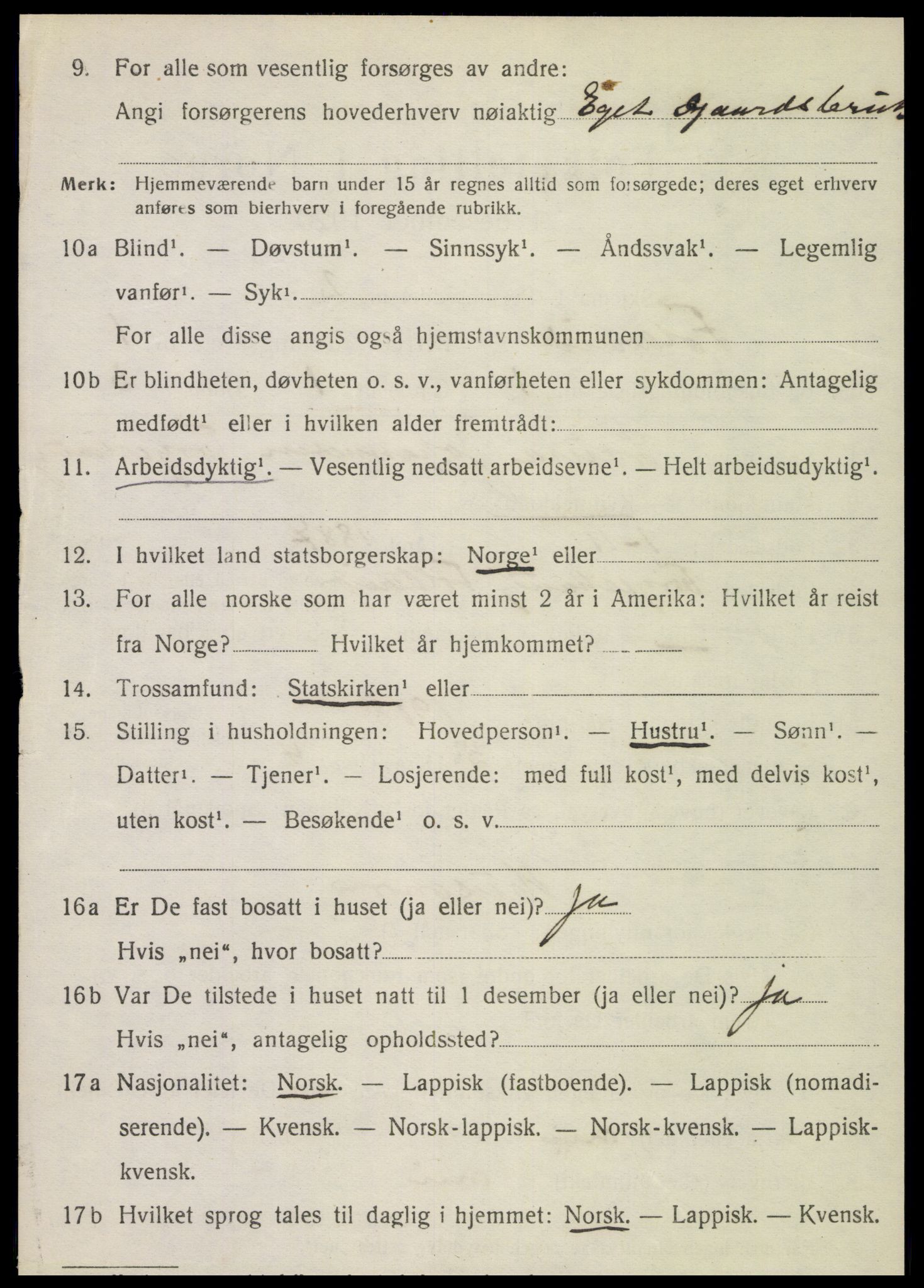 SAT, 1920 census for Foldereid, 1920, p. 379