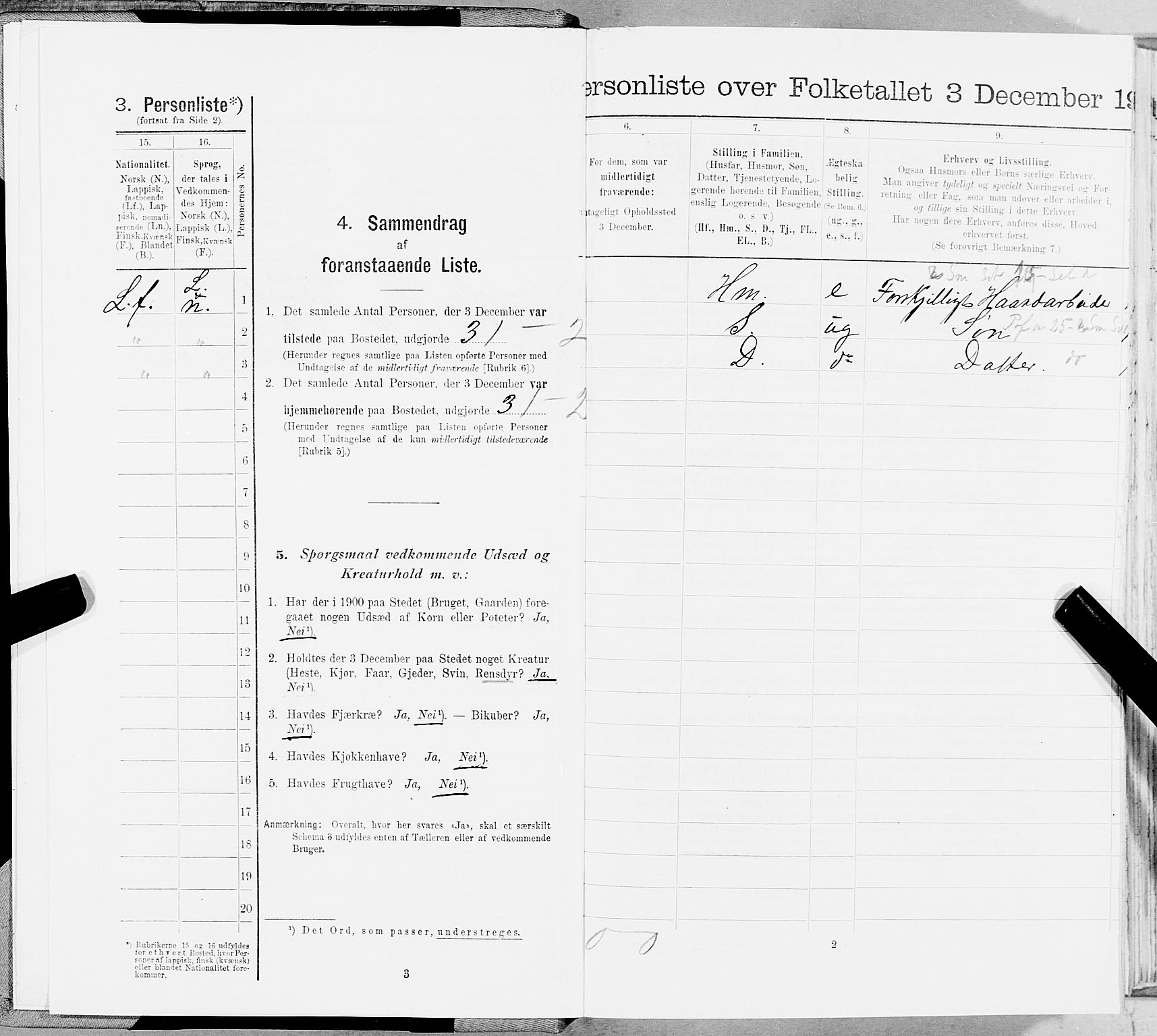 SAT, 1900 census for Kolvereid, 1900, p. 16